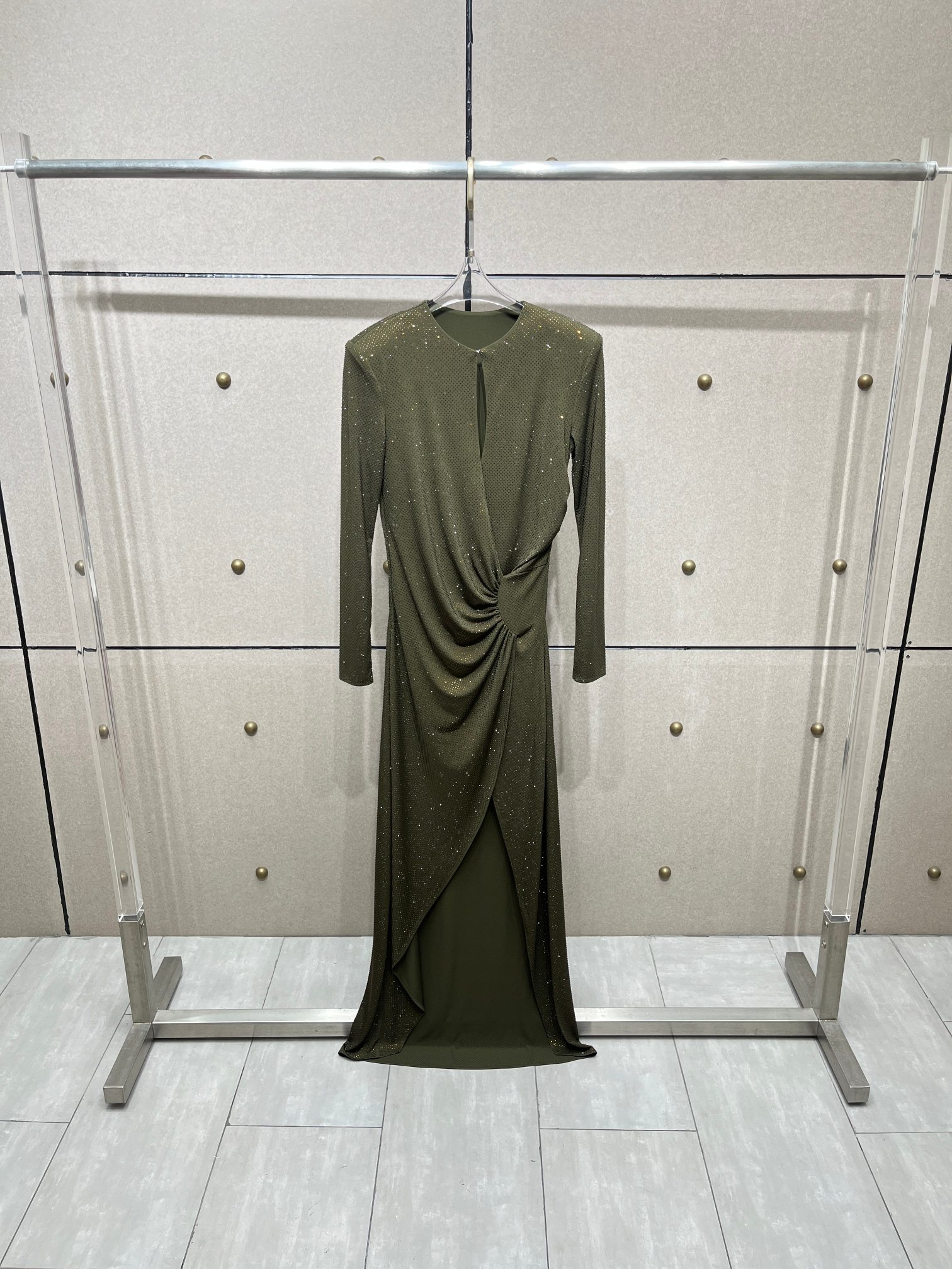 ❤️收褶烫钻礼服连衣裙！SML