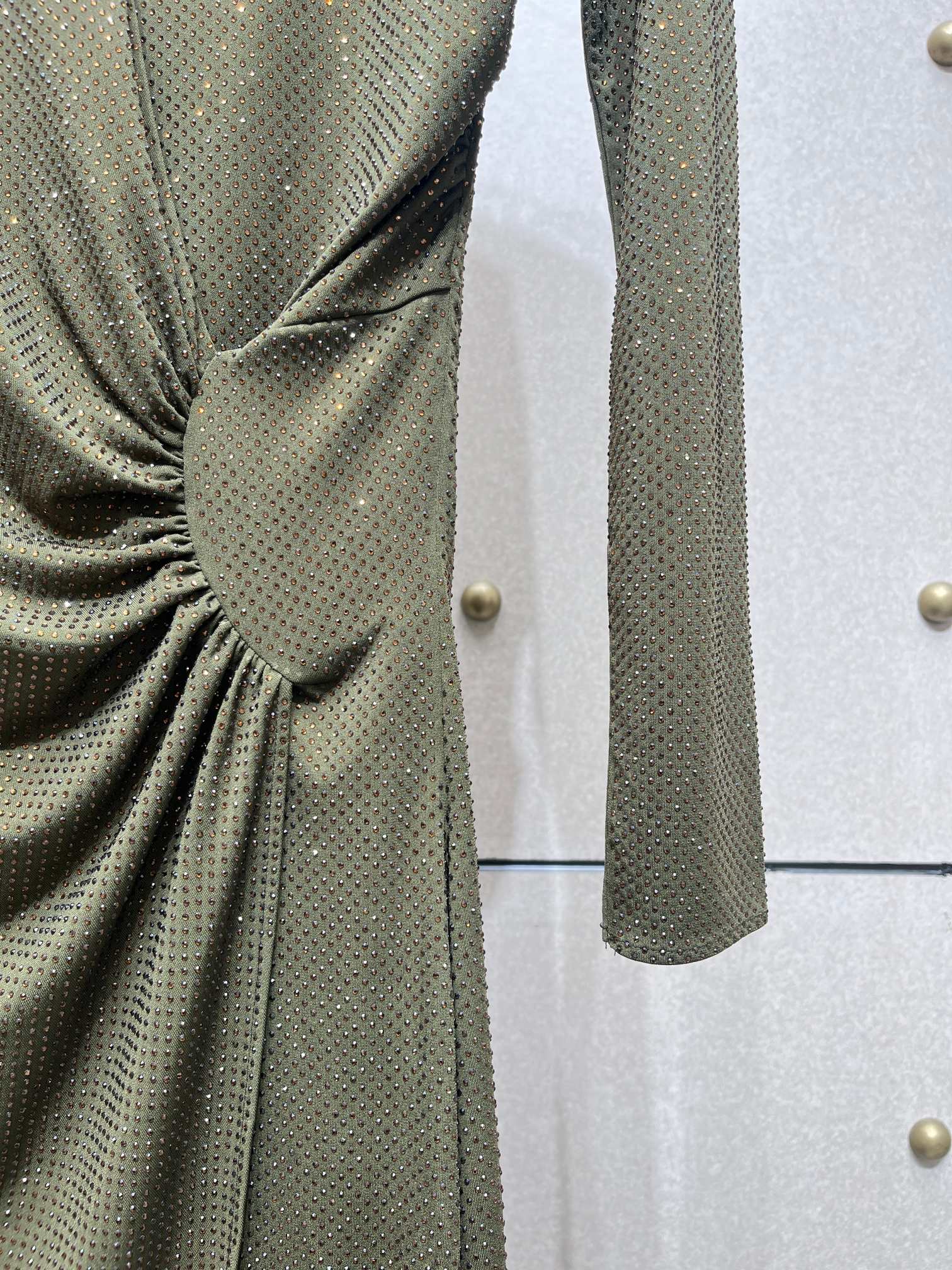 ❤️收褶烫钻礼服连衣裙！SML