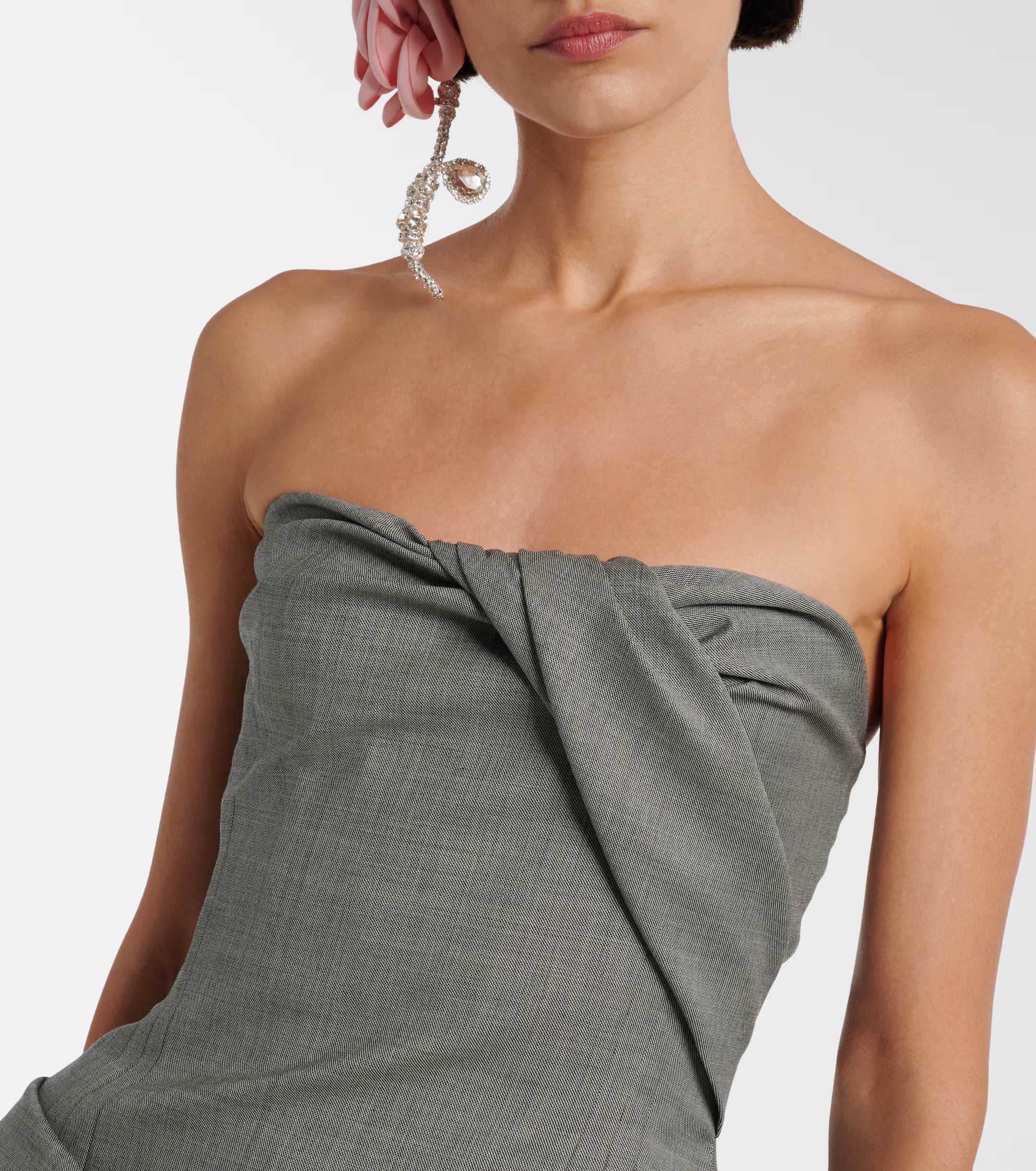 ❤️magda 收褶裹胸连衣裙！两色 SML