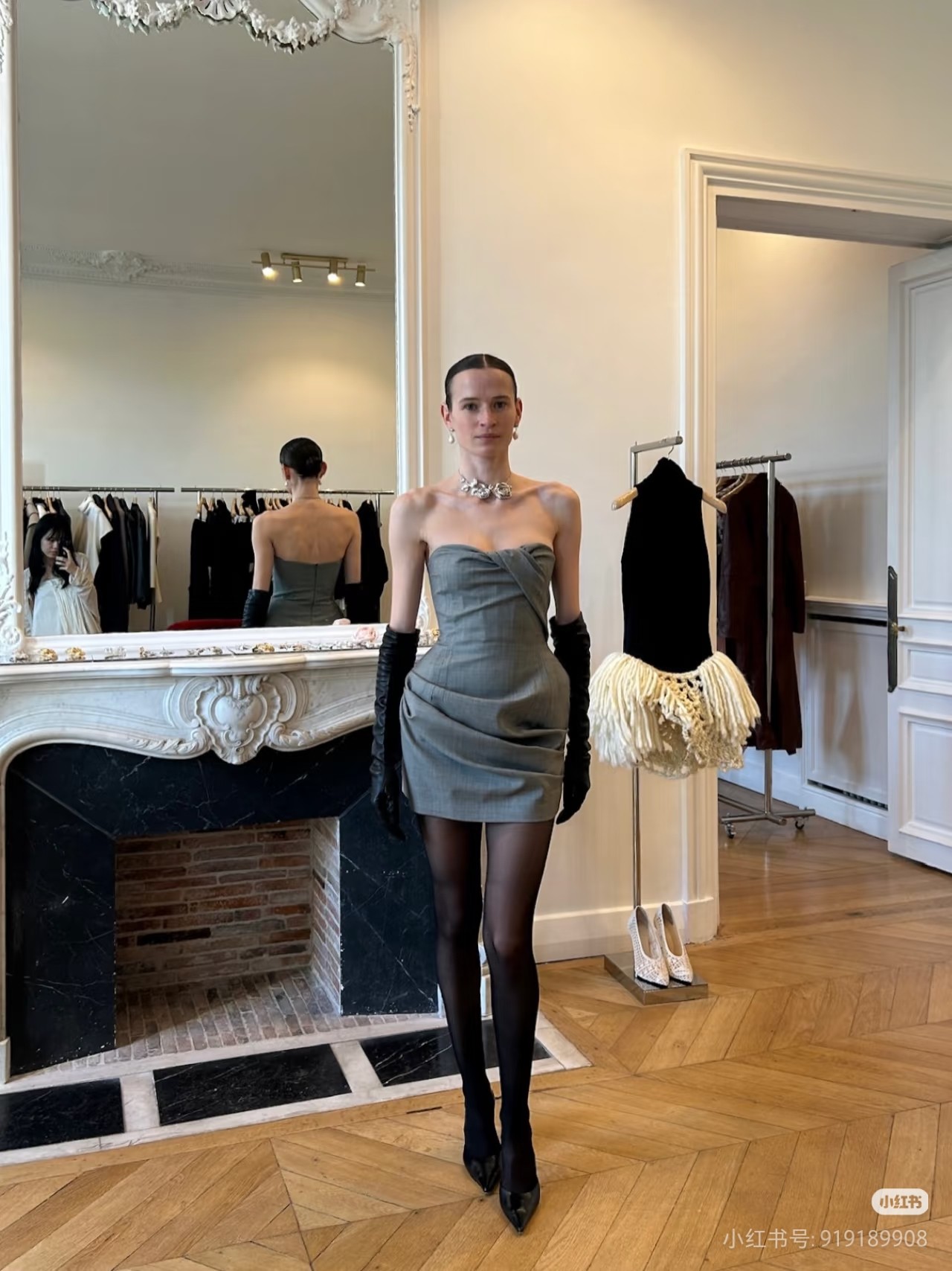 ❤️magda 收褶裹胸连衣裙！两色 SML