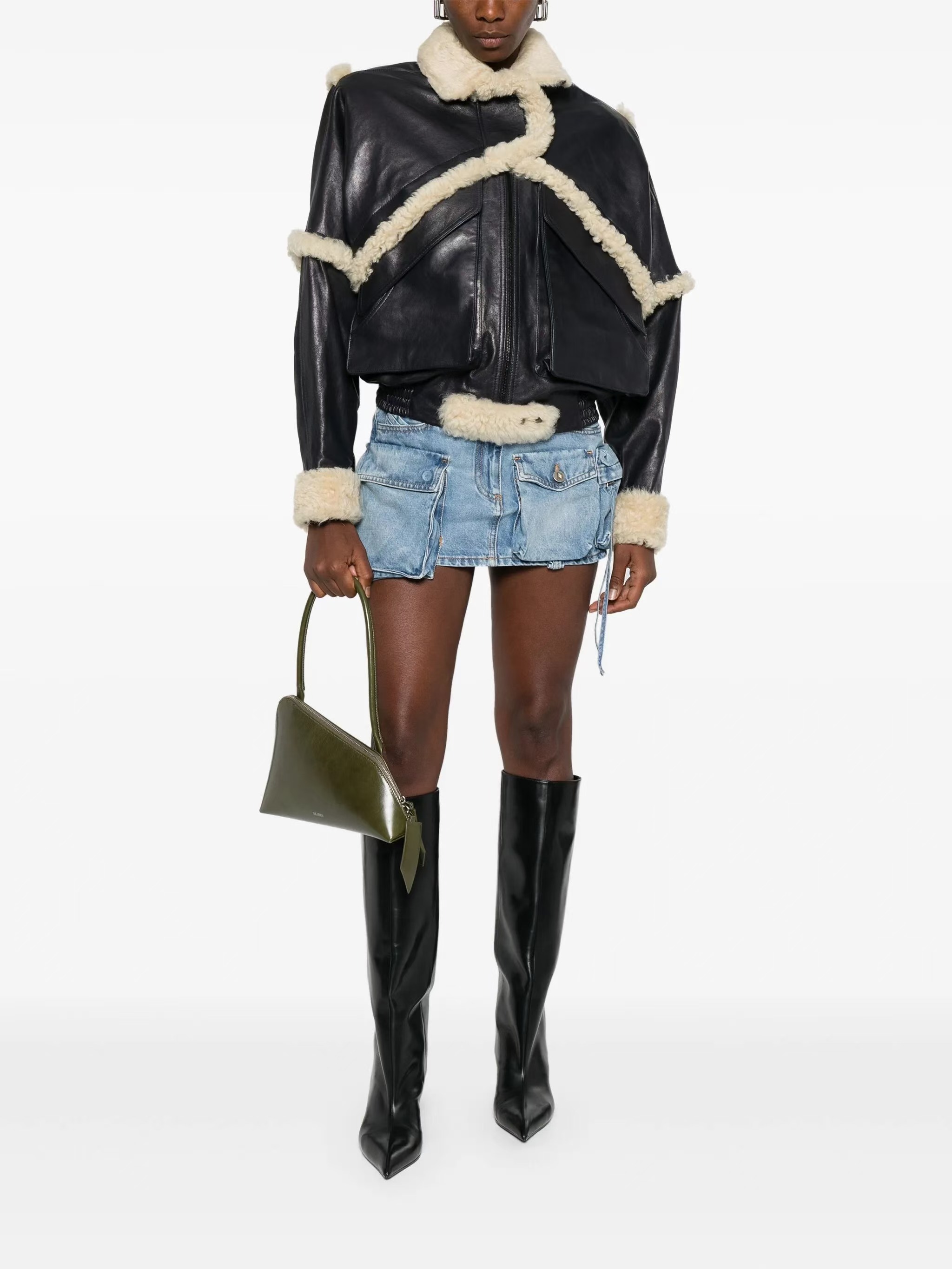 ❤️羊皮夹棉夹克外套！羊皮、羊皮毛一体拼接，内里夹棉。SML