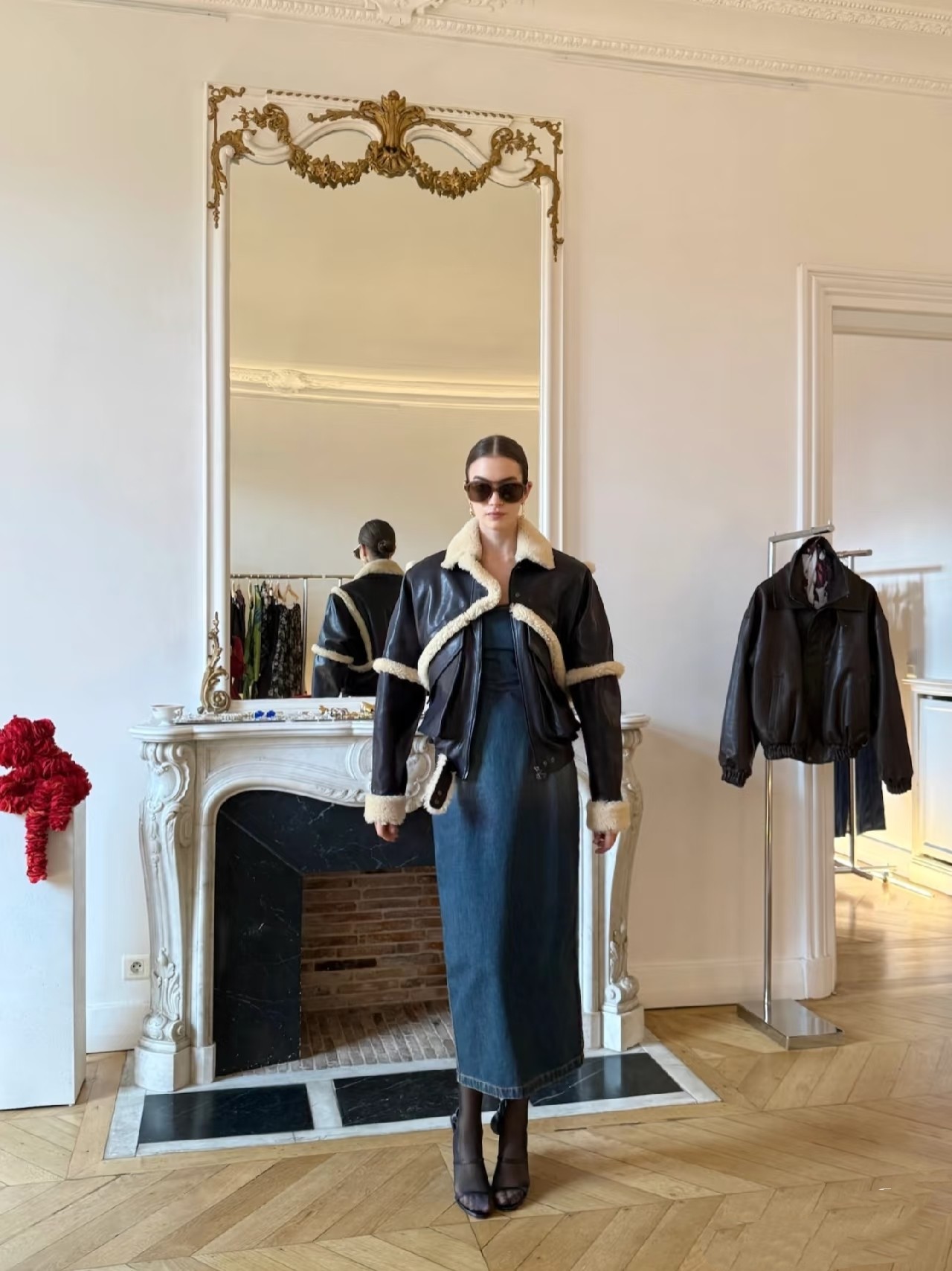 ❤️羊皮夹棉夹克外套！羊皮、羊皮毛一体拼接，内里夹棉。SML