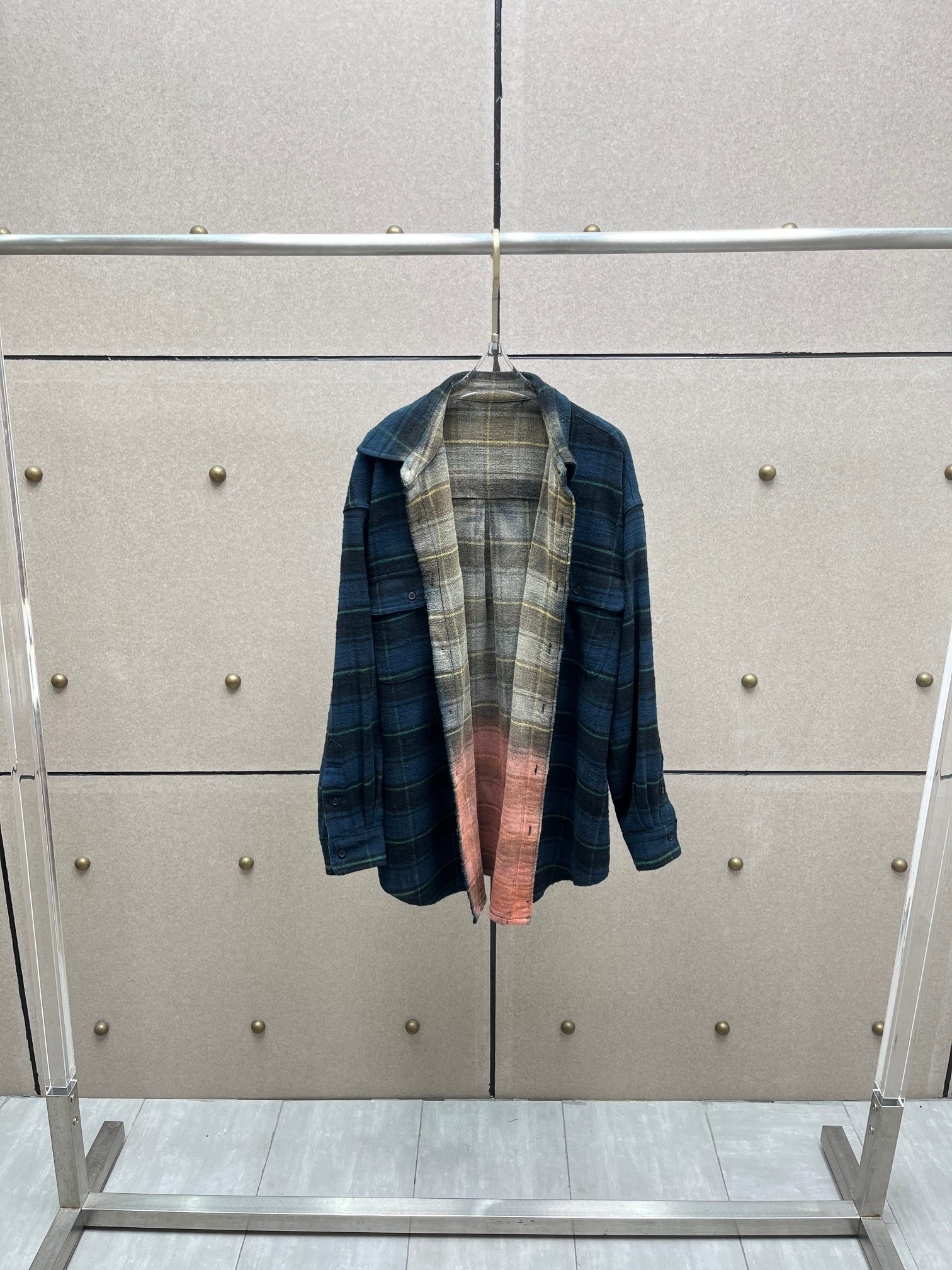 NO:629242,Customized plaid fabric washed old shirt!  Cotton SML,,shirts,alexander wang19860909定制格子面料洗旧衬衫！棉 SML,,shirts,alexander wang,Women's clothing