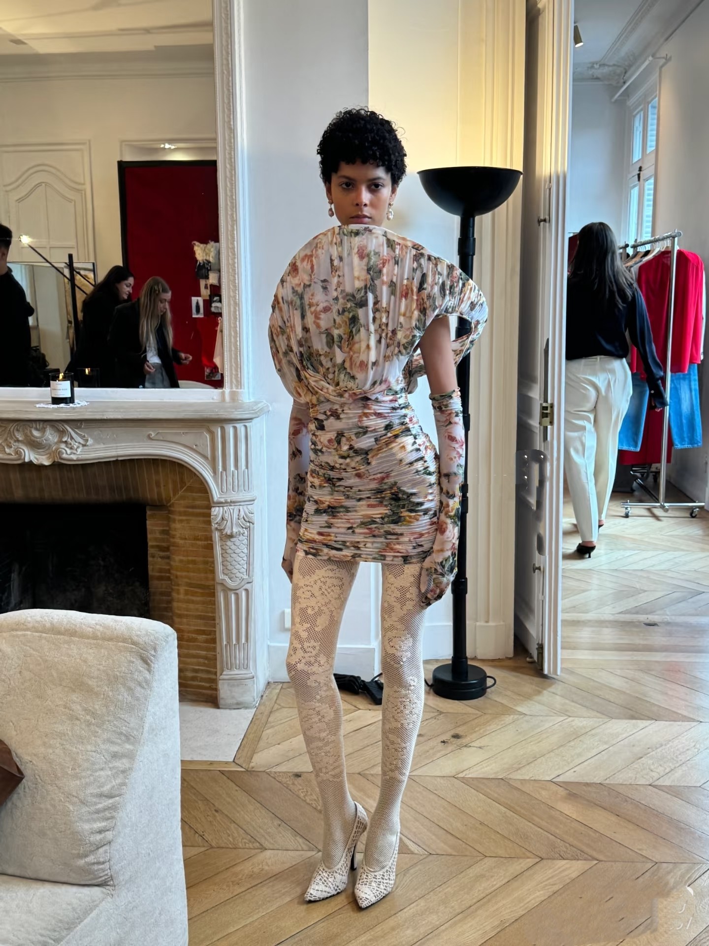 ❤️magda 造型印花裹胸连衣裙！附带手套 SML