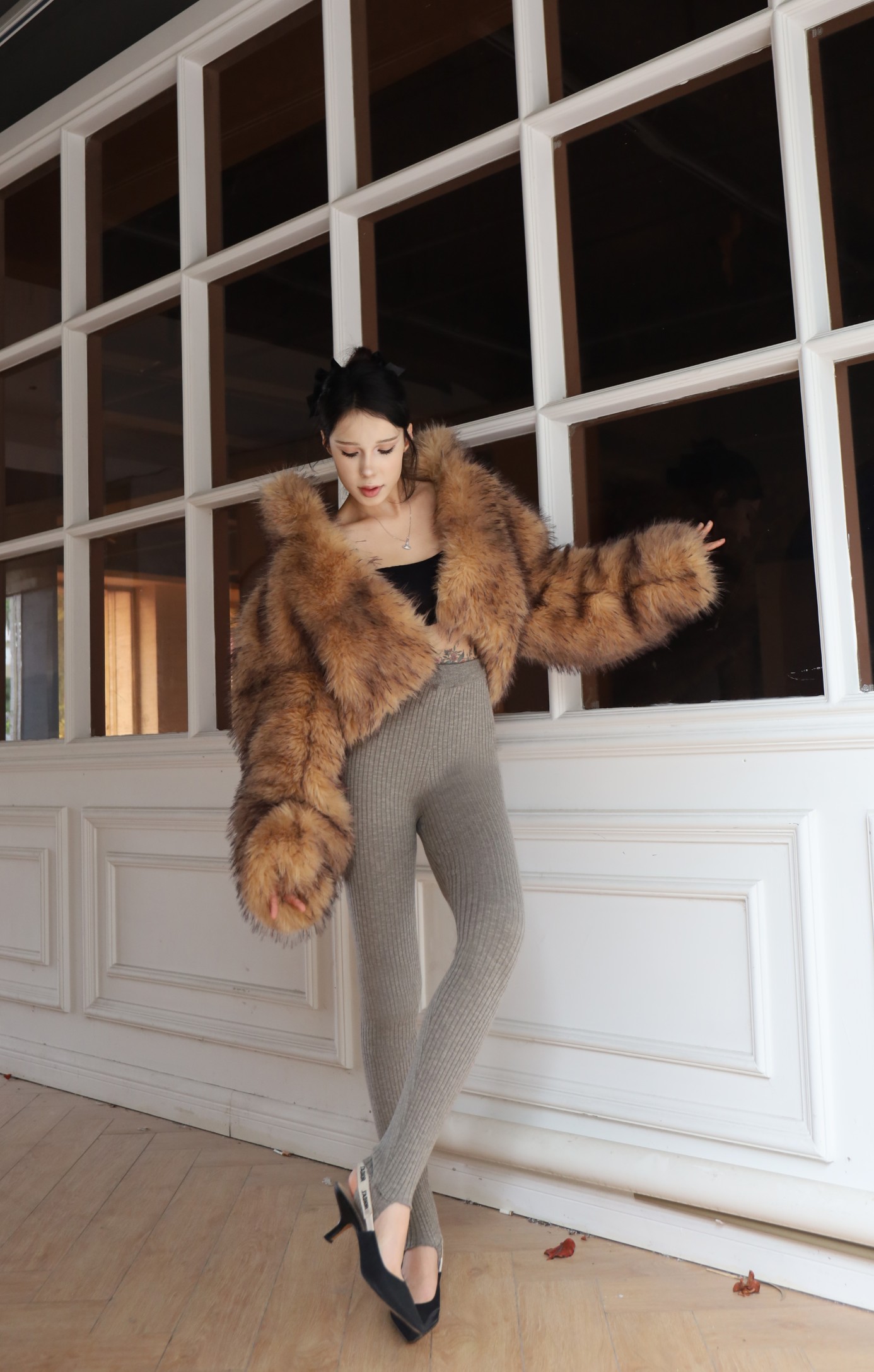 ❤️magda 定制染色纱线针织踩脚裤！棉 SML