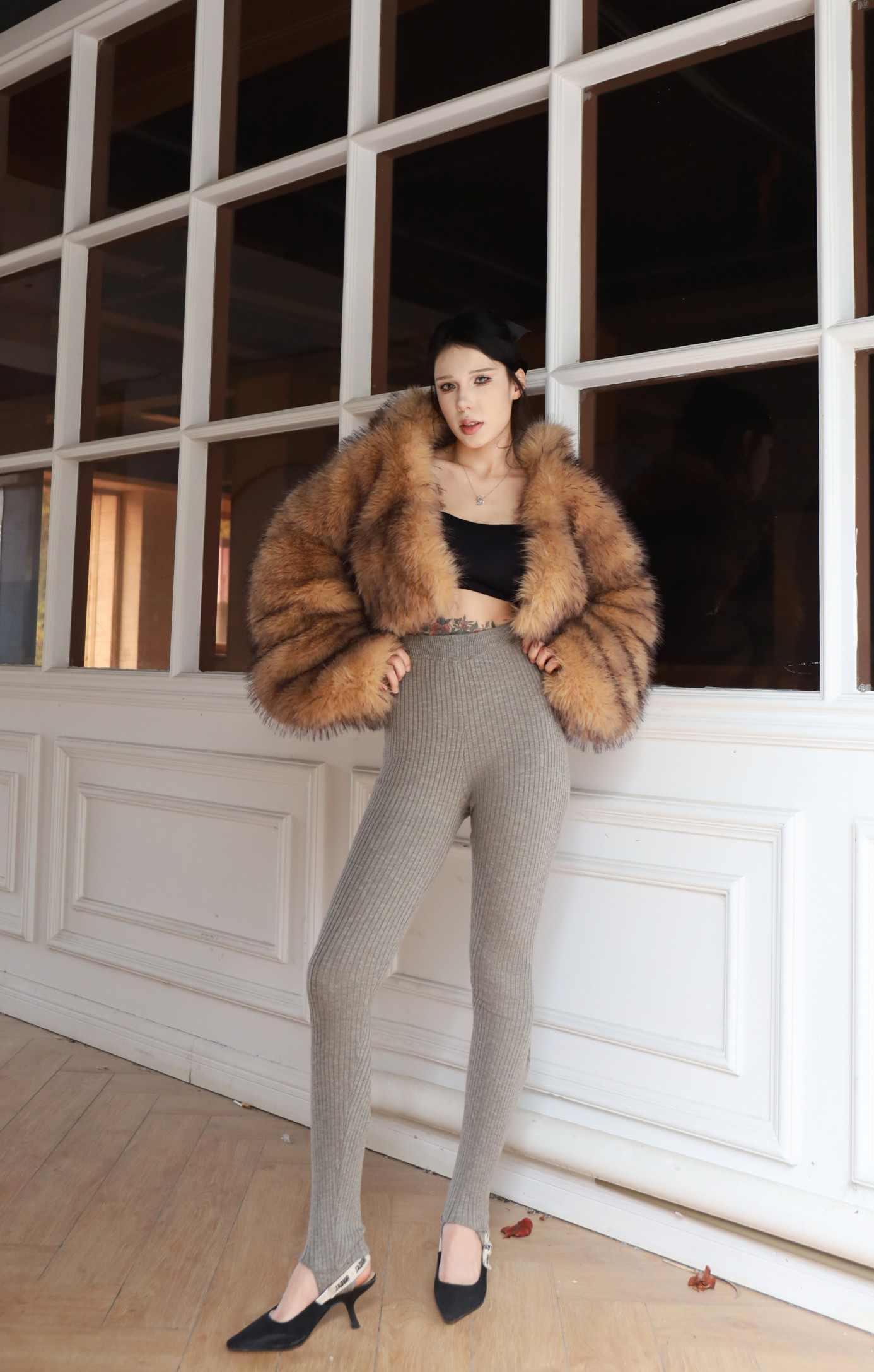 ❤️magda 定制染色纱线针织踩脚裤！棉 SML