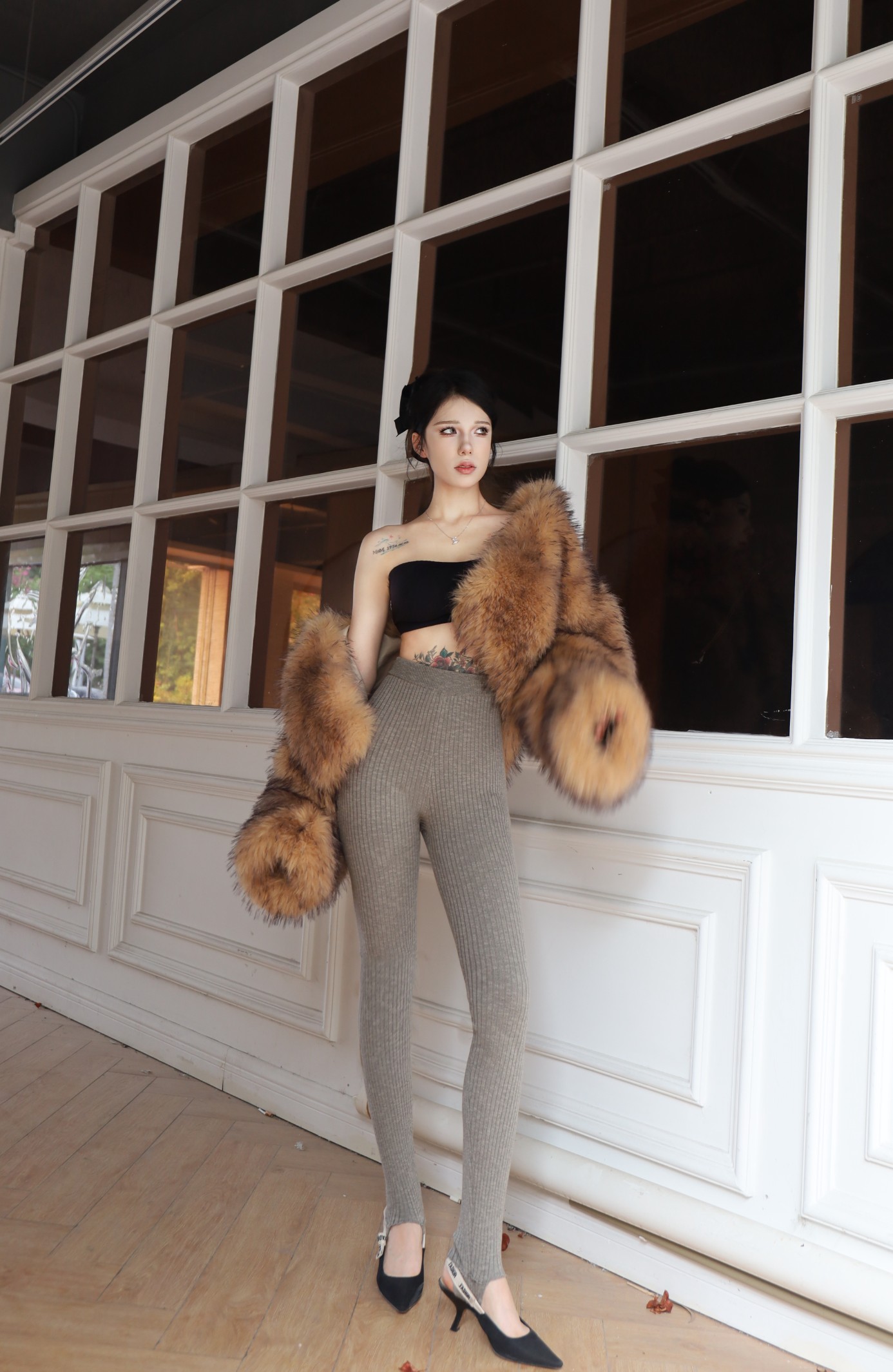 ❤️magda 定制染色纱线针织踩脚裤！棉 SML