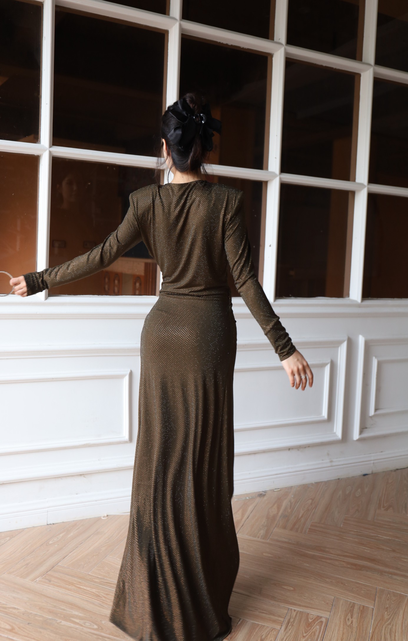 ❤️收褶烫钻礼服连衣裙！SML