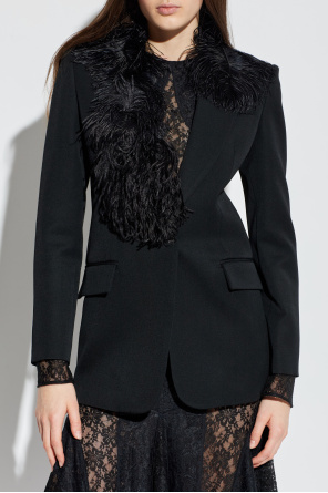 NO:664529,blum ostrich fur collar blazer!  SML,,jackets & coats,business suit, 19860909blum 鸵鸟毛领西装外套！SML,,jackets & coats,business suit, ,Women's clothing