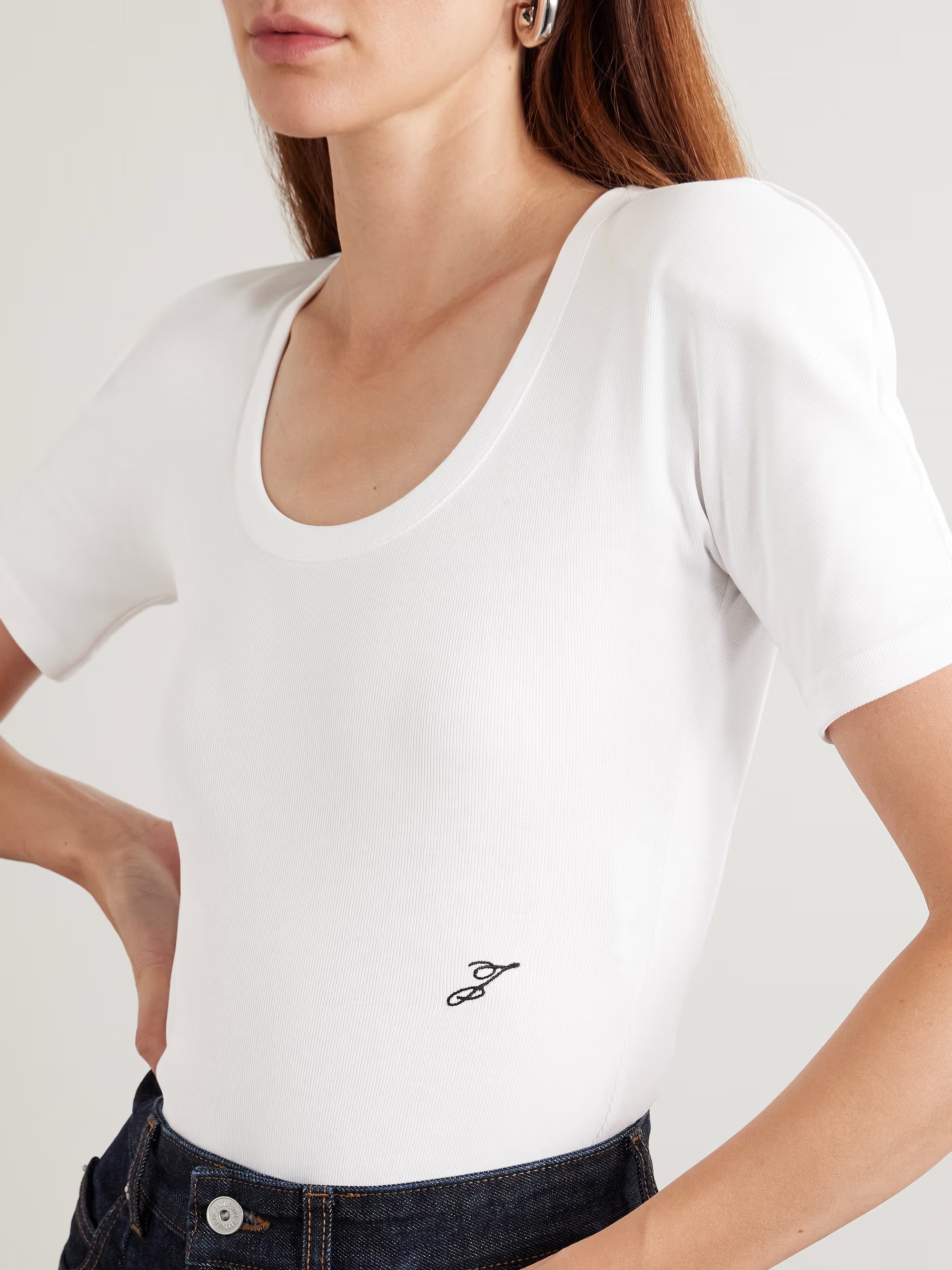 ❤️螺纹刺绣圆肩连体衣！棉 两色 SML