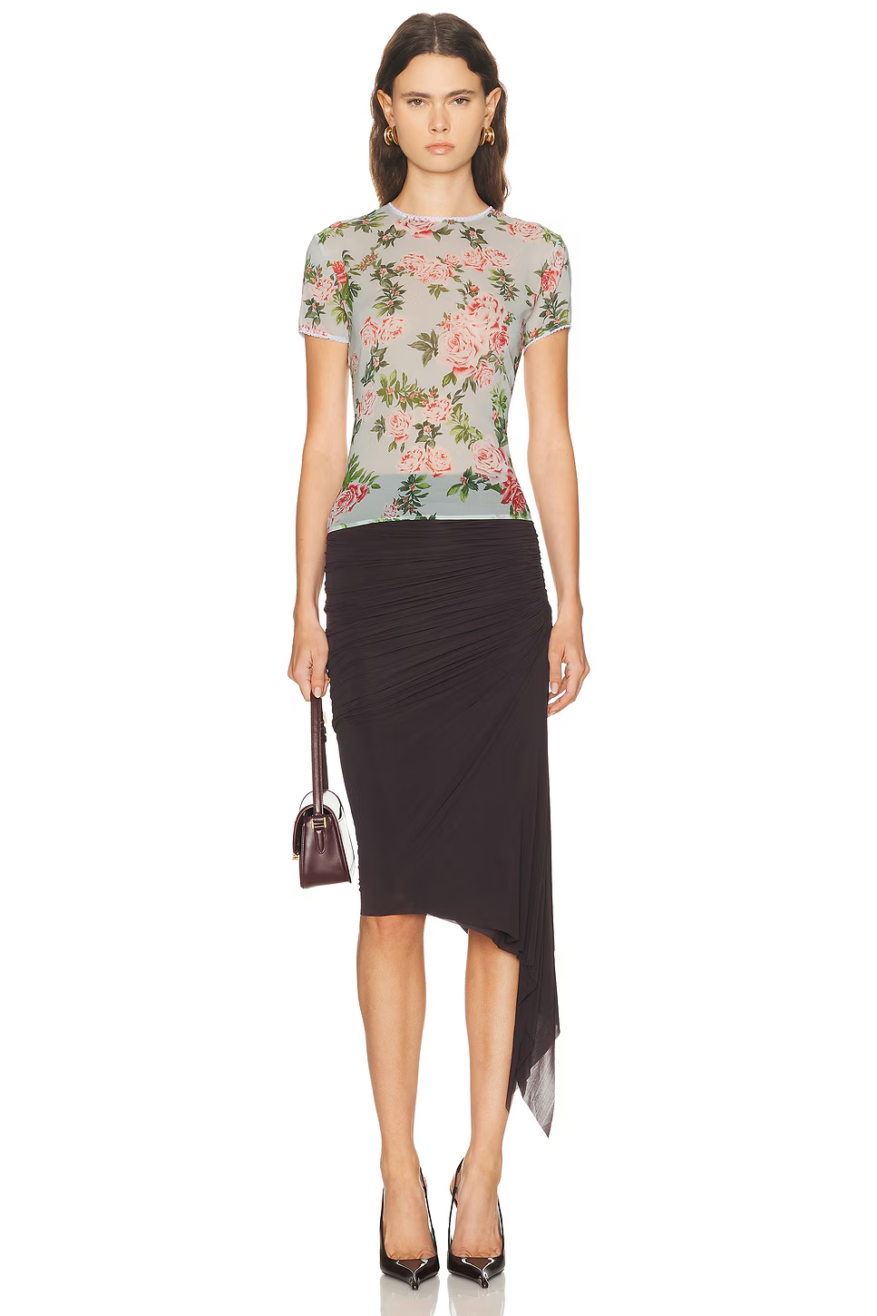 ❤️蚕丝花边印花上衣！桑蚕丝混纺 活性印花 SML