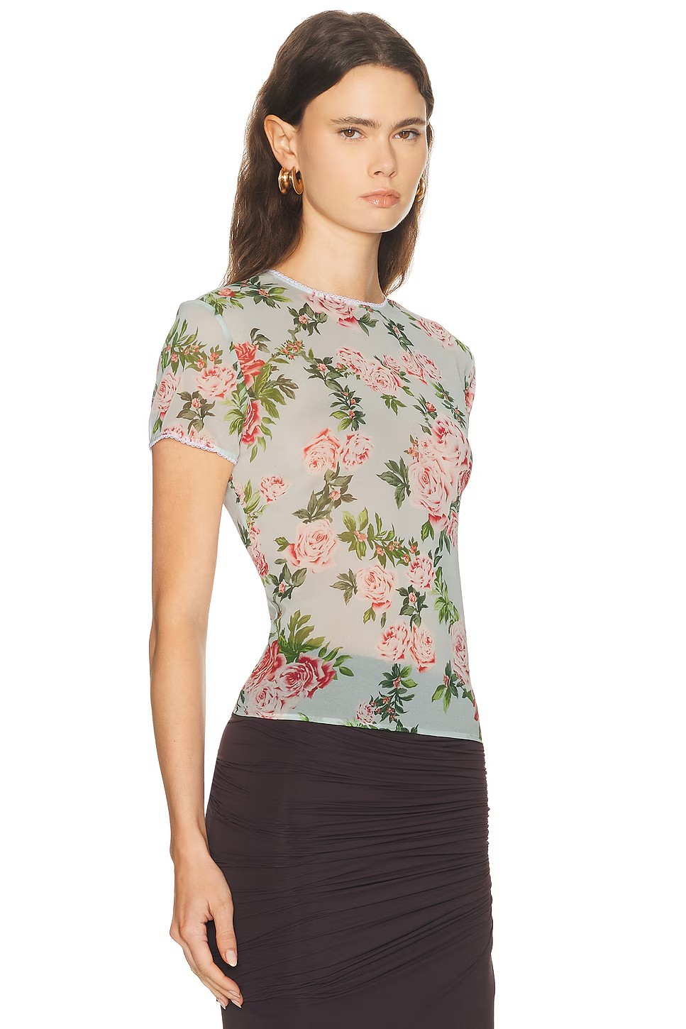 ❤️蚕丝花边印花上衣！桑蚕丝混纺 活性印花 SML