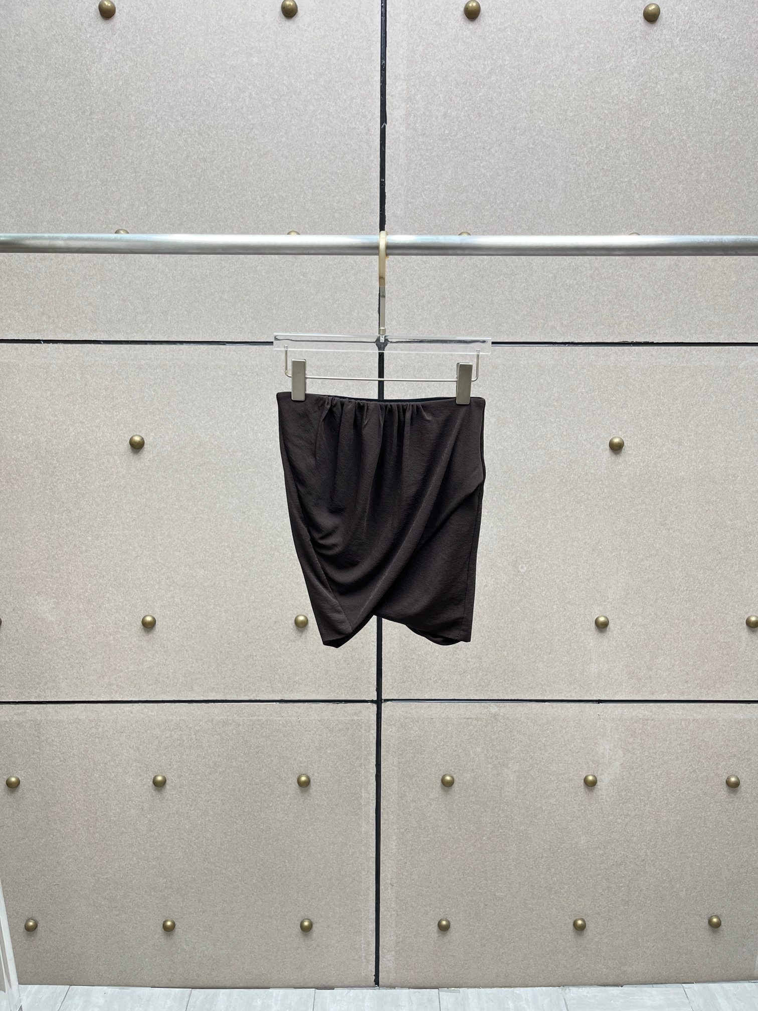 ❤️咖啡色收褶不对称半裙！SML