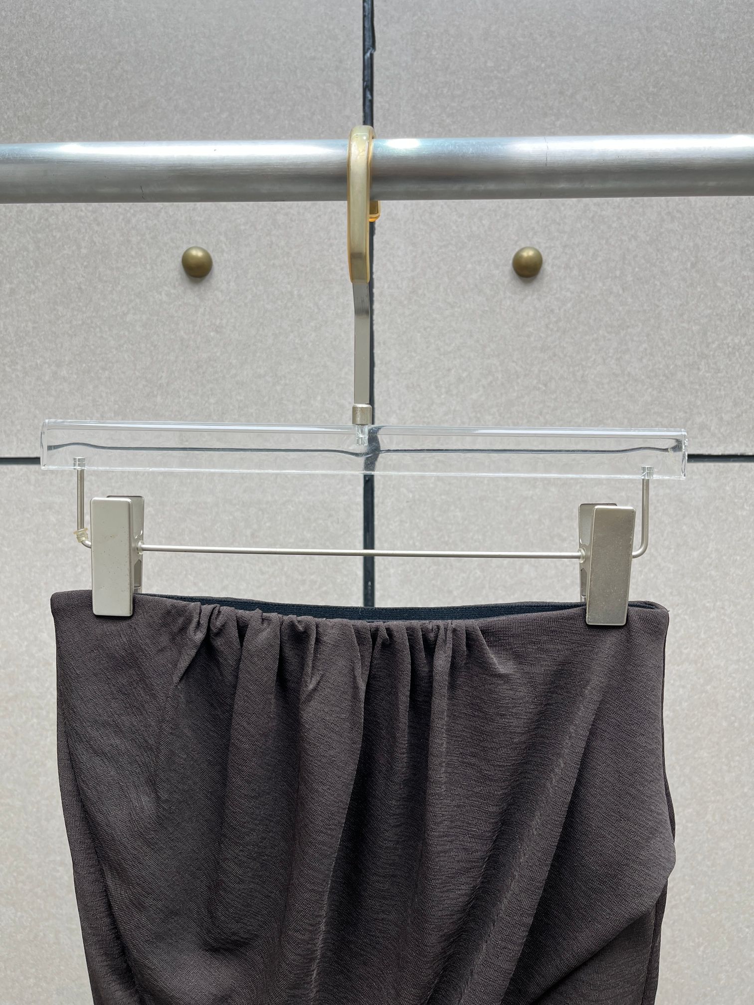 ❤️咖啡色收褶不对称半裙！SML