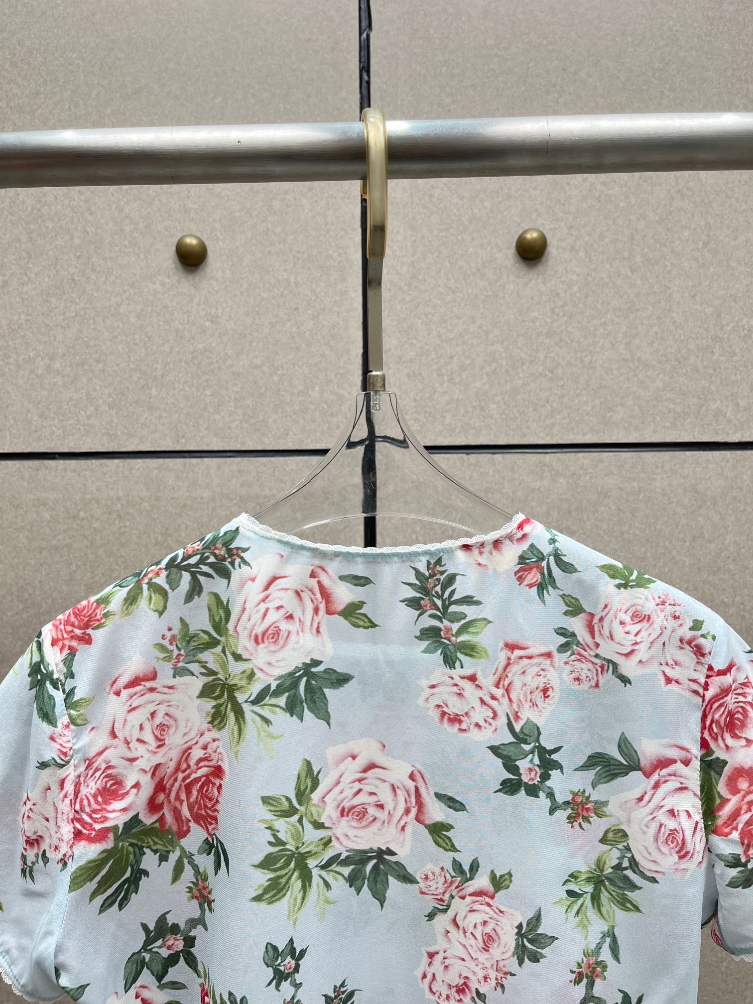 ❤️蚕丝花边印花上衣！桑蚕丝混纺 活性印花 SML