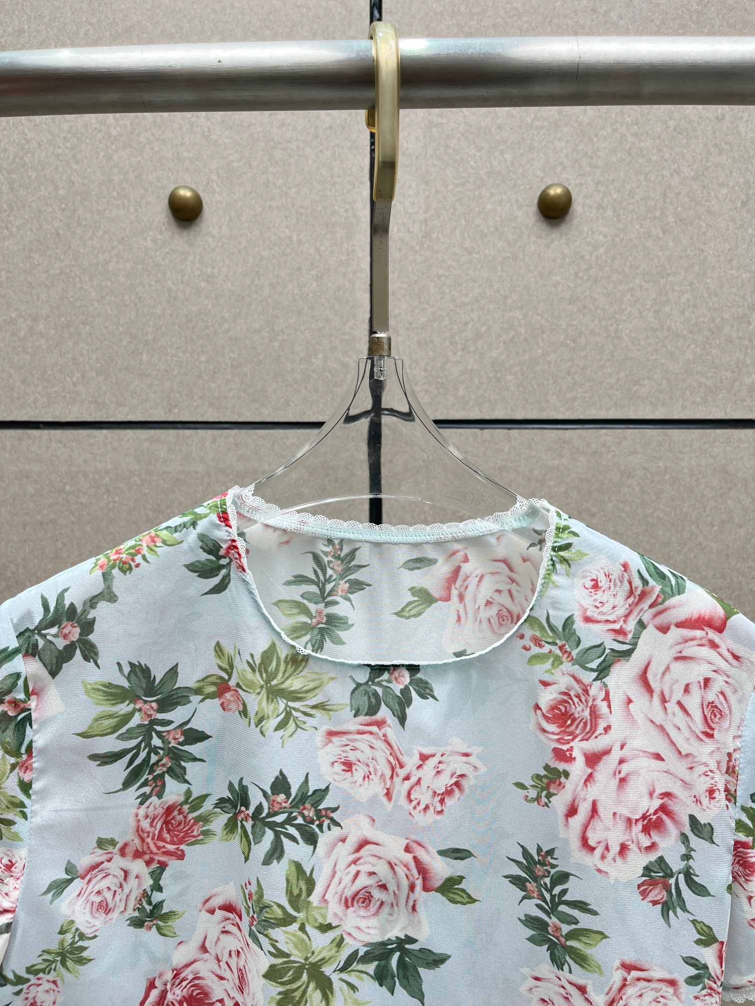 ❤️蚕丝花边印花上衣！桑蚕丝混纺 活性印花 SML