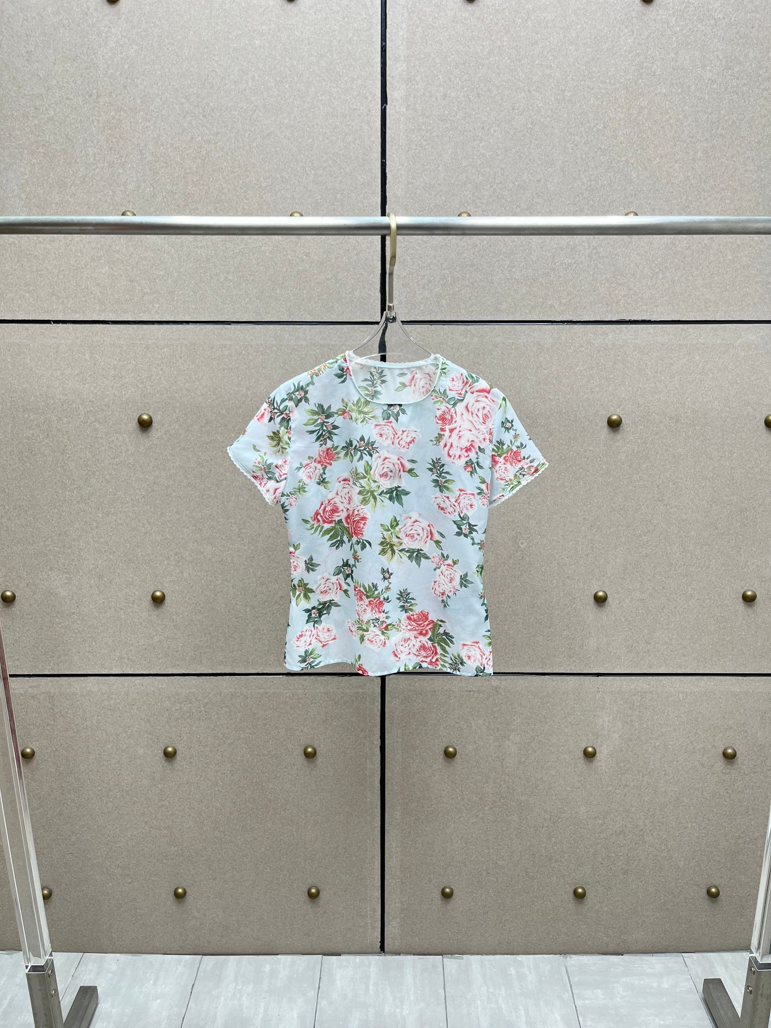 ❤️蚕丝花边印花上衣！桑蚕丝混纺 活性印花 SML