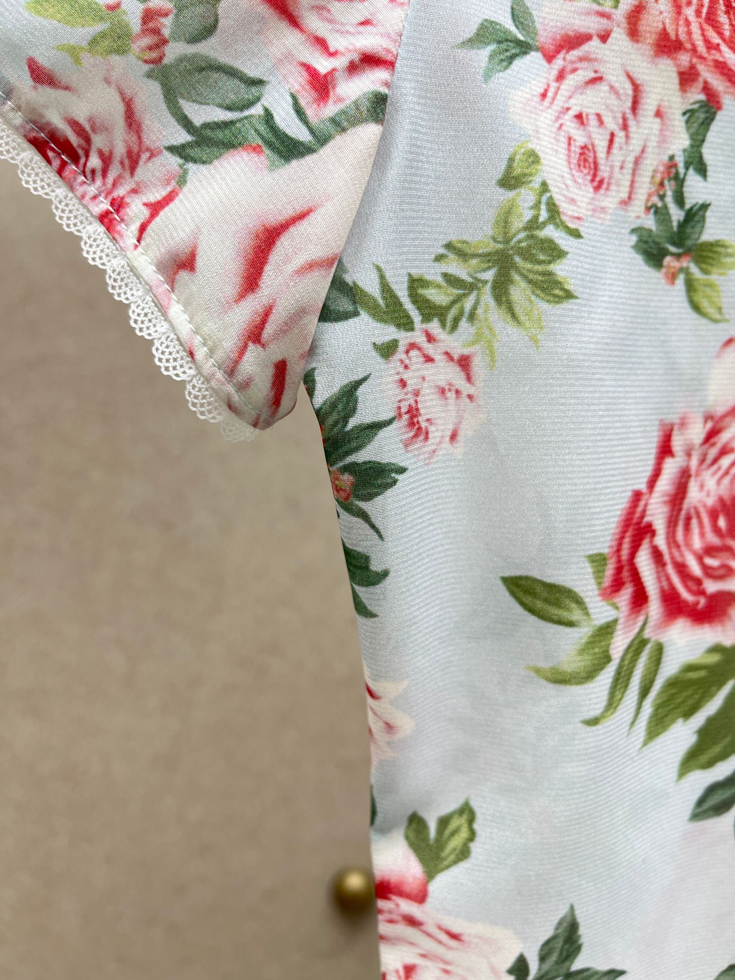 ❤️蚕丝花边印花上衣！桑蚕丝混纺 活性印花 SML