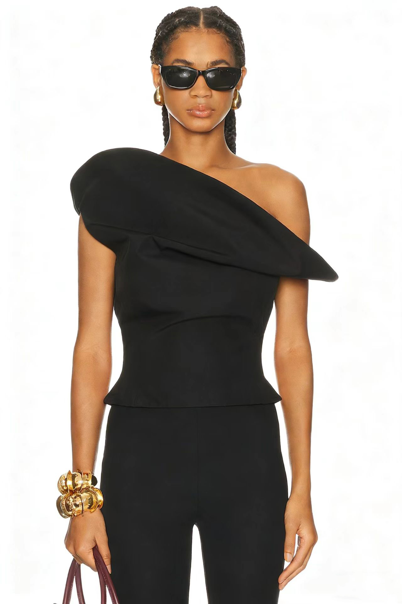 NO:683246,magda casual styling top!  Black SML,,19860909magda 随意造型上衣！黑色 SML,,,Women's clothing