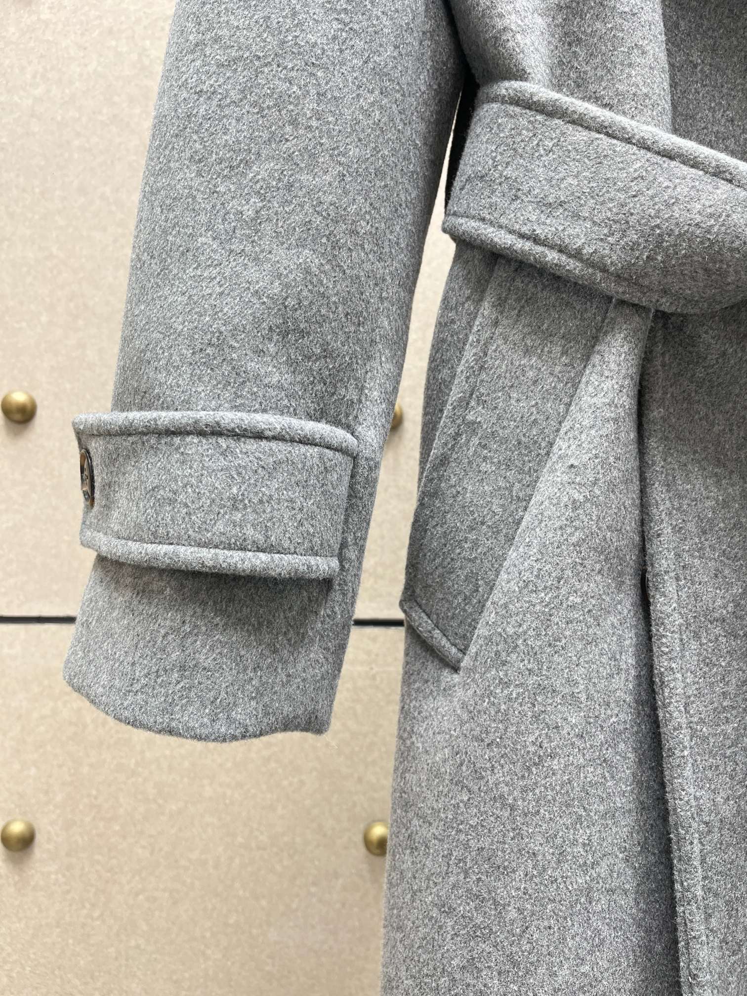 ❤️双排扣系腰带羊毛大衣！羊毛混纺 两色 SML