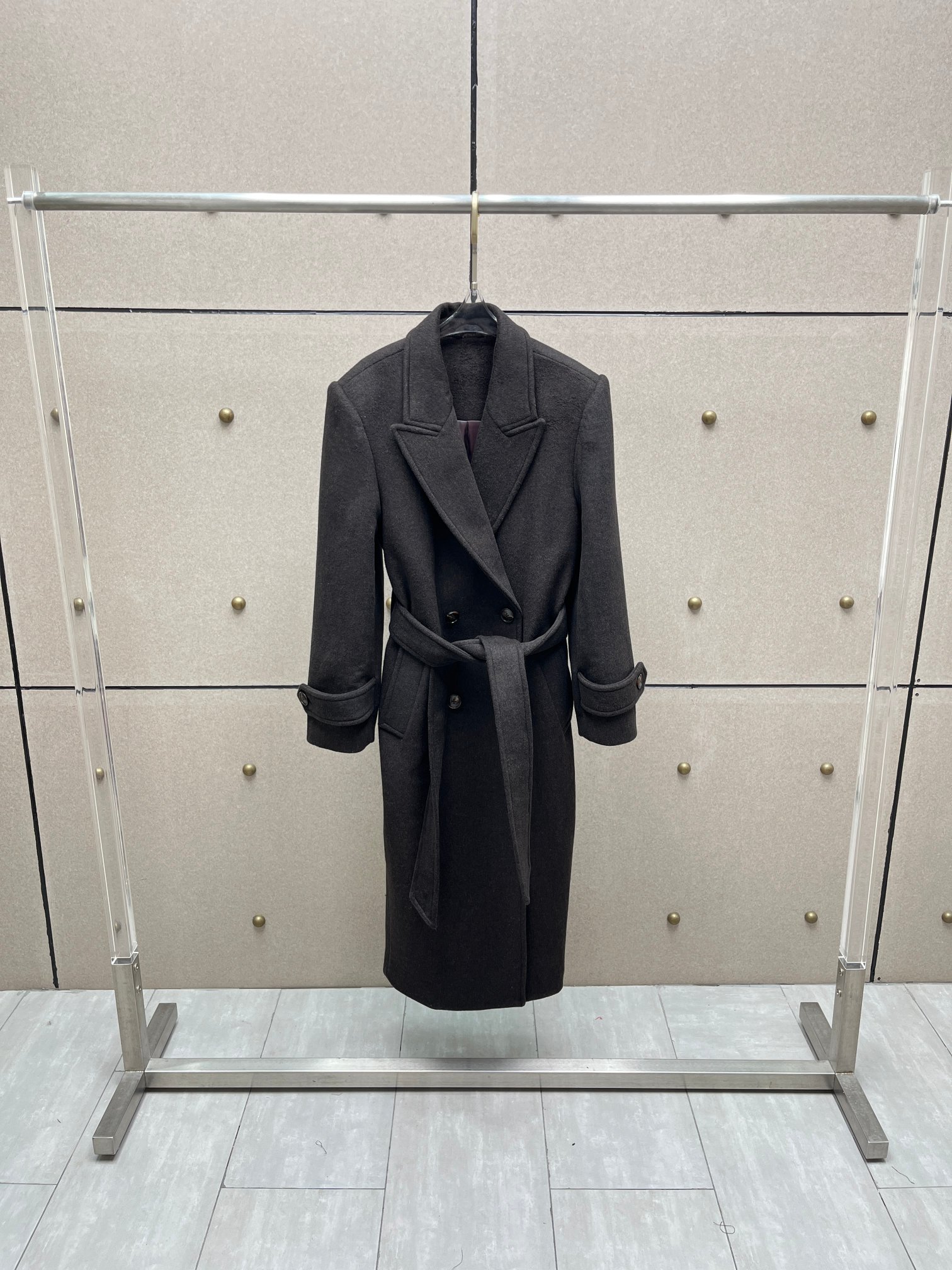 NO:683923,Double breasted belted wool coat with dust bag!  Wool blend two-tone SML,,19860909配防尘袋双排扣系腰带羊毛大衣！羊毛混纺 两色 SML,,,Women's clothing
