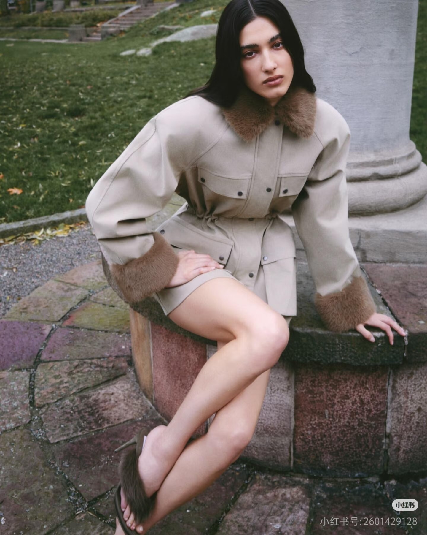 ❤️毛领多袋收腰夹克外套！棉 SML