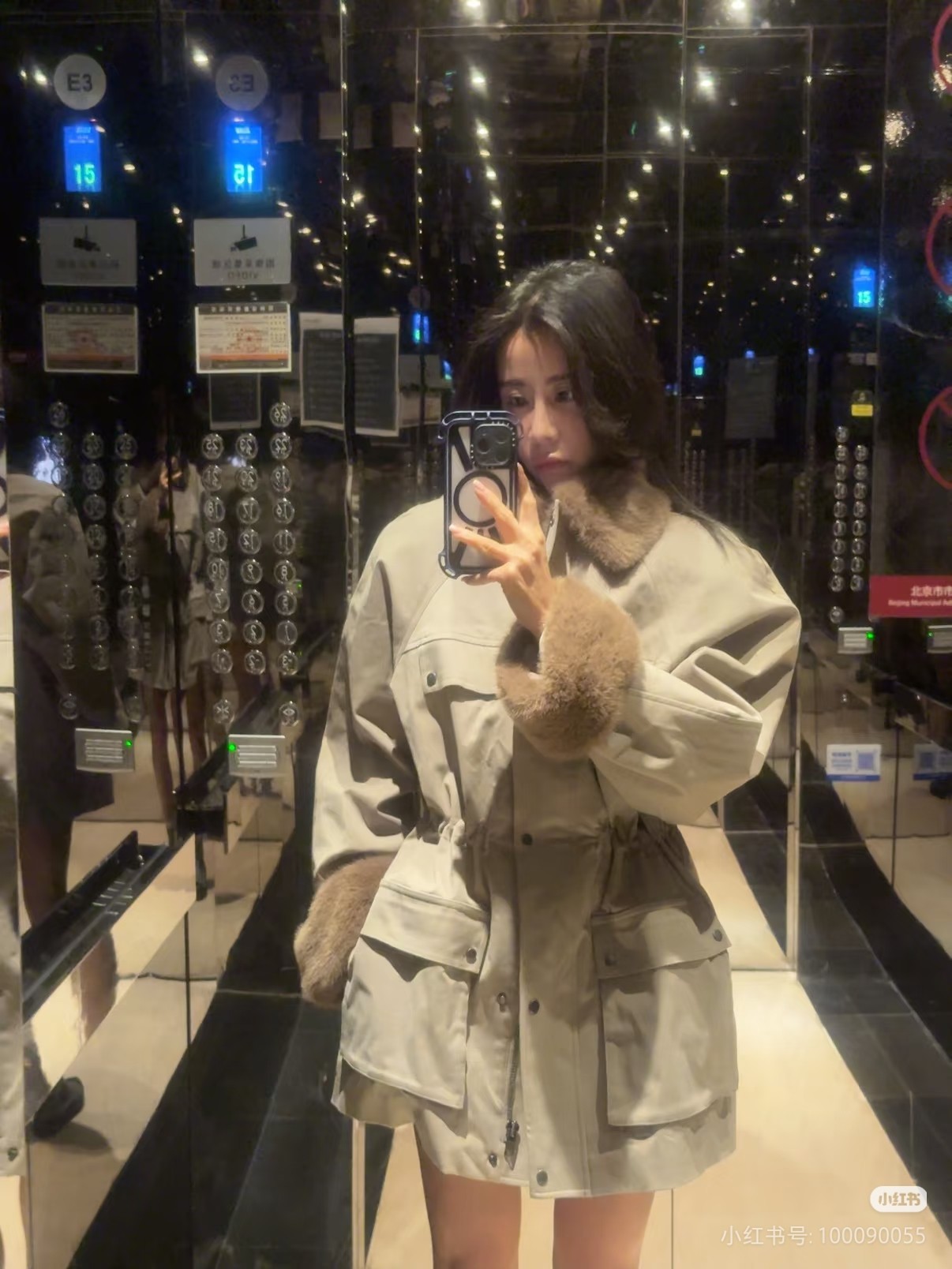 ❤️毛领多袋收腰夹克外套！棉 SML