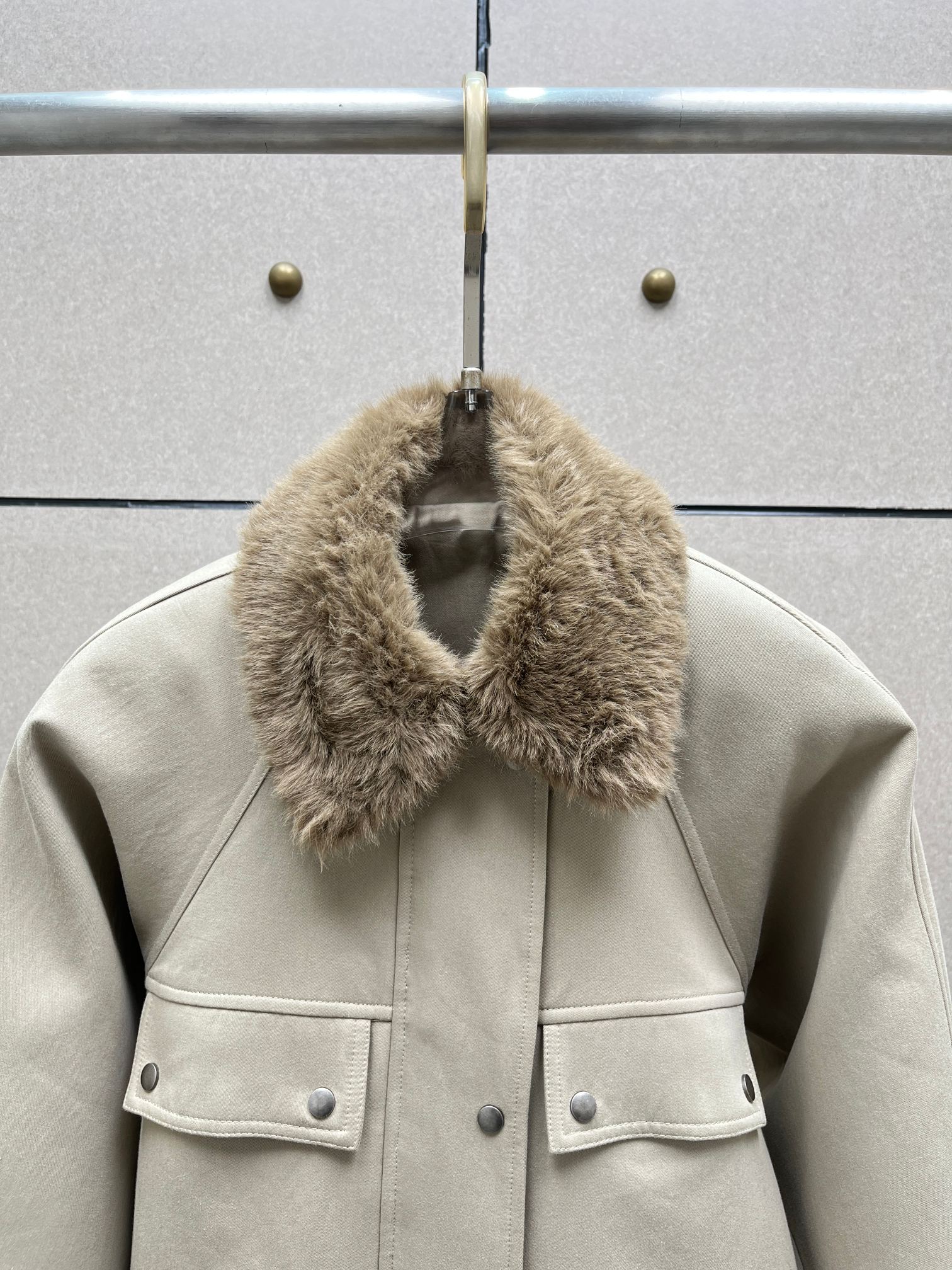 ❤️毛领多袋收腰夹克外套！棉 SML