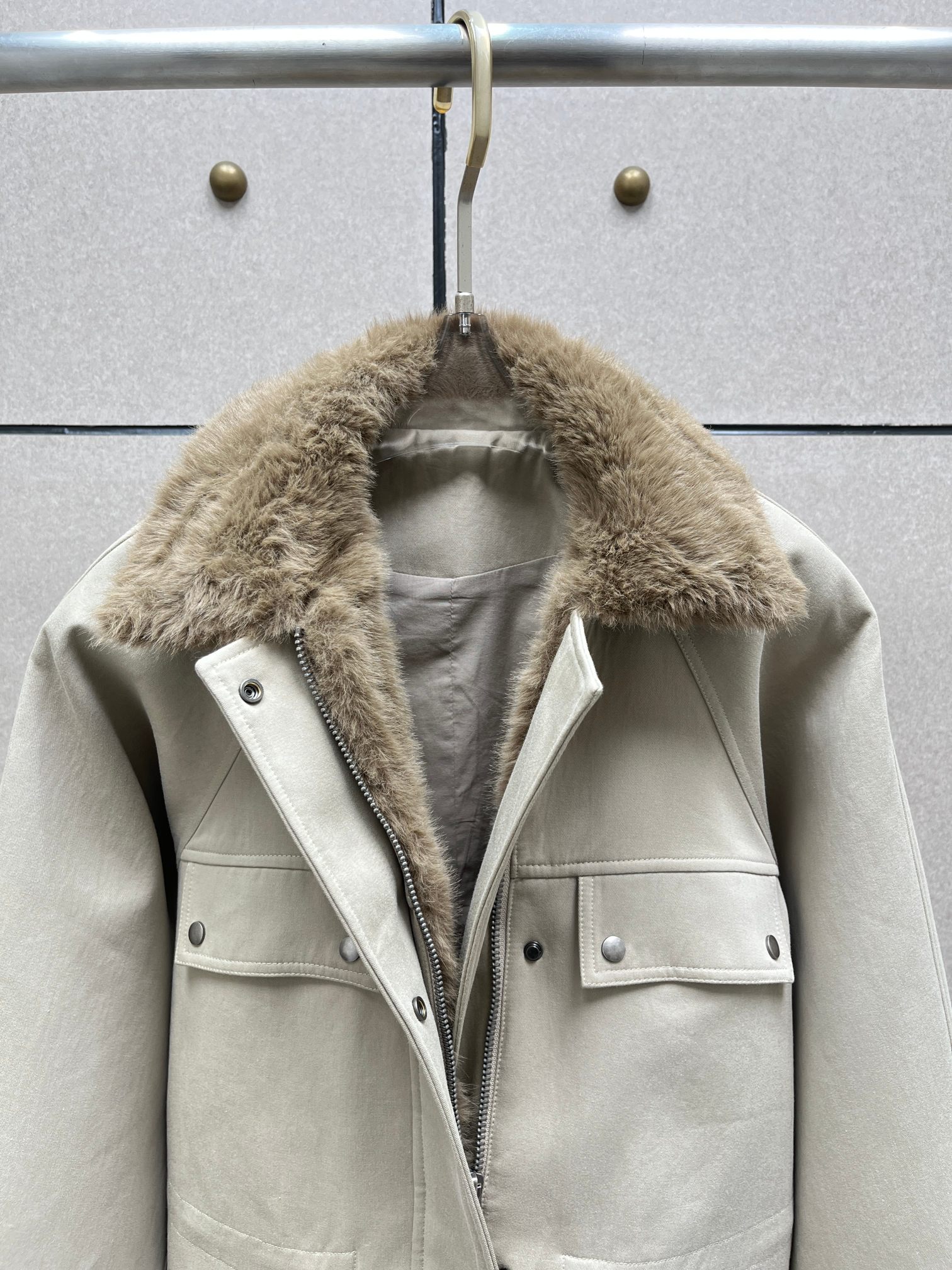 ❤️毛领多袋收腰夹克外套！棉 SML