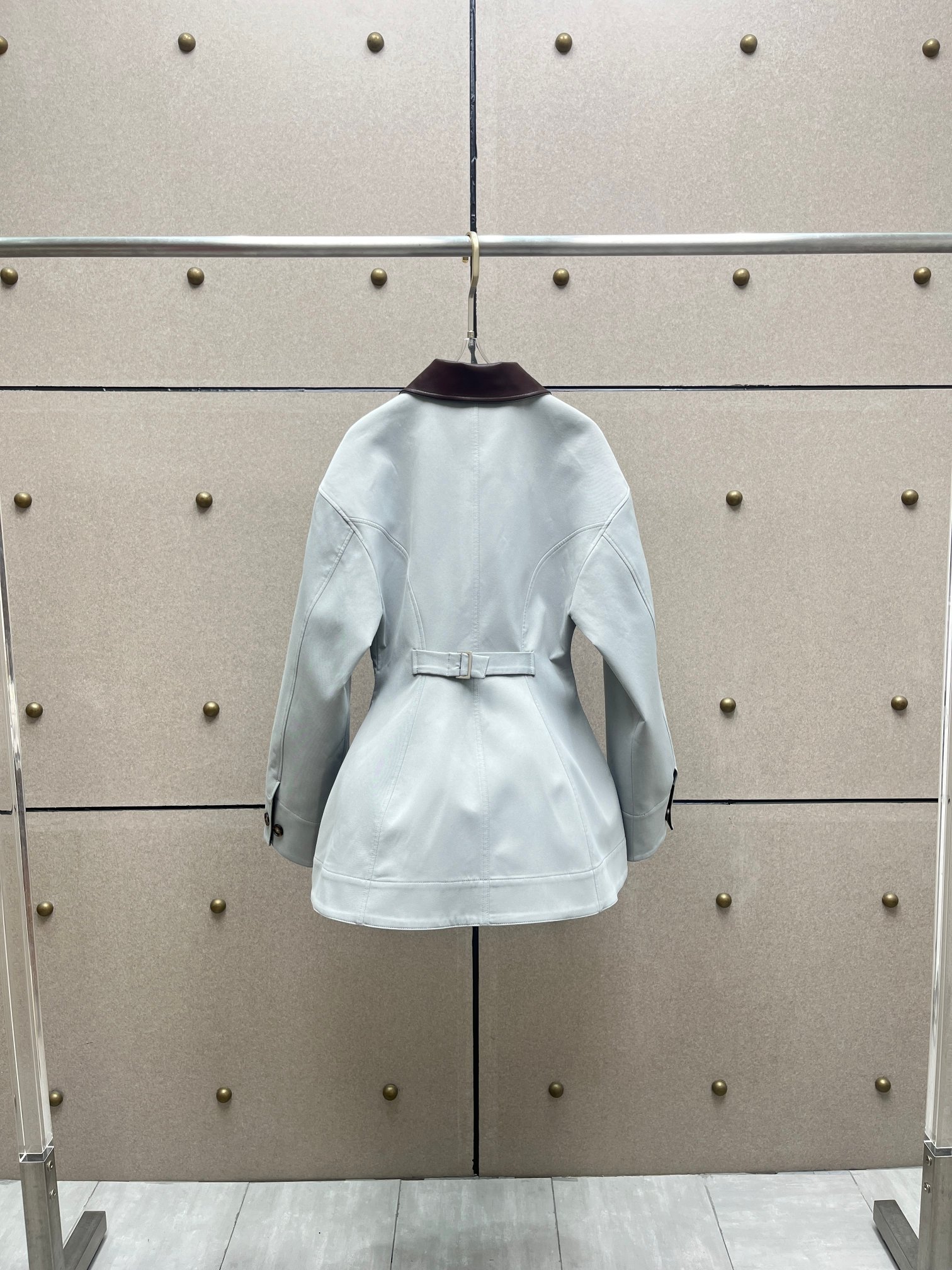 ❤️皮革拼接收腰拉链外套！SML