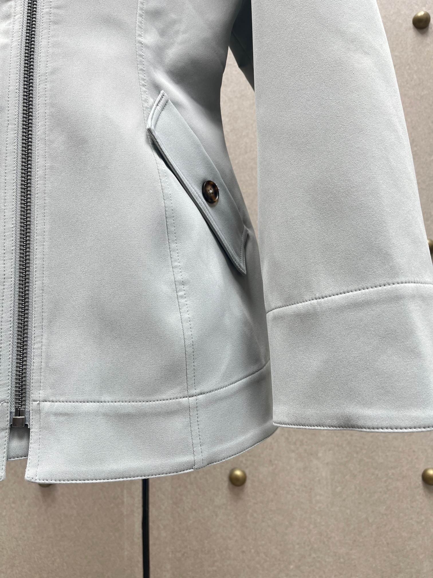 ❤️皮革拼接收腰拉链外套！SML