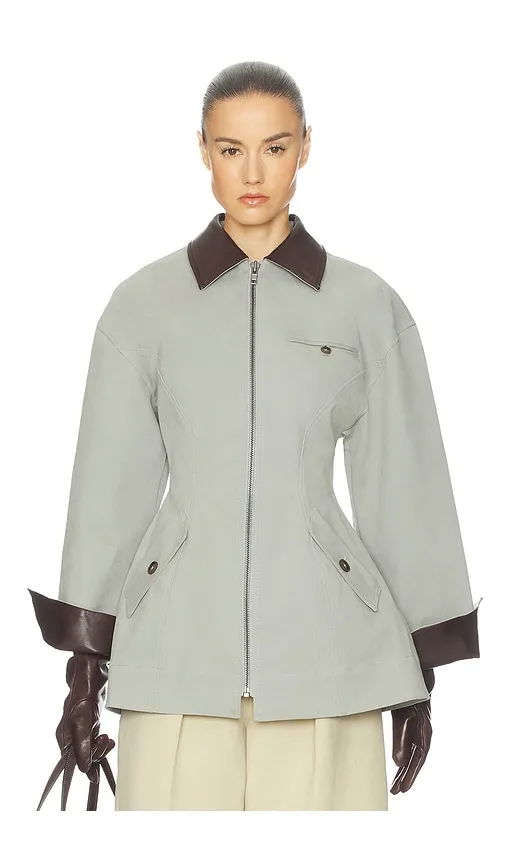 ❤️皮革拼接收腰拉链外套！SML