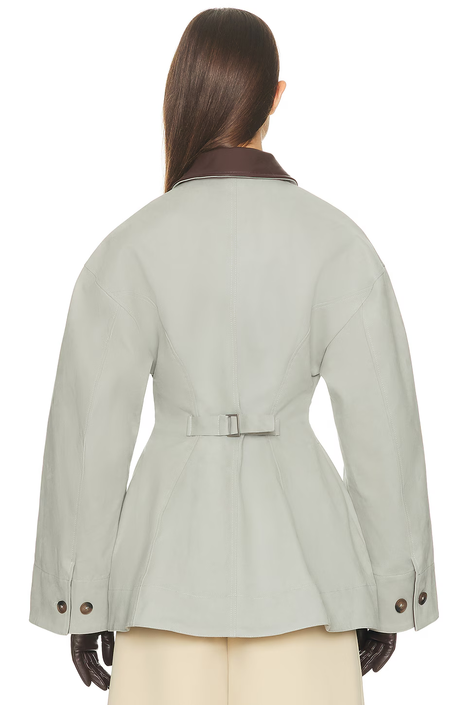 ❤️皮革拼接收腰拉链外套！SML