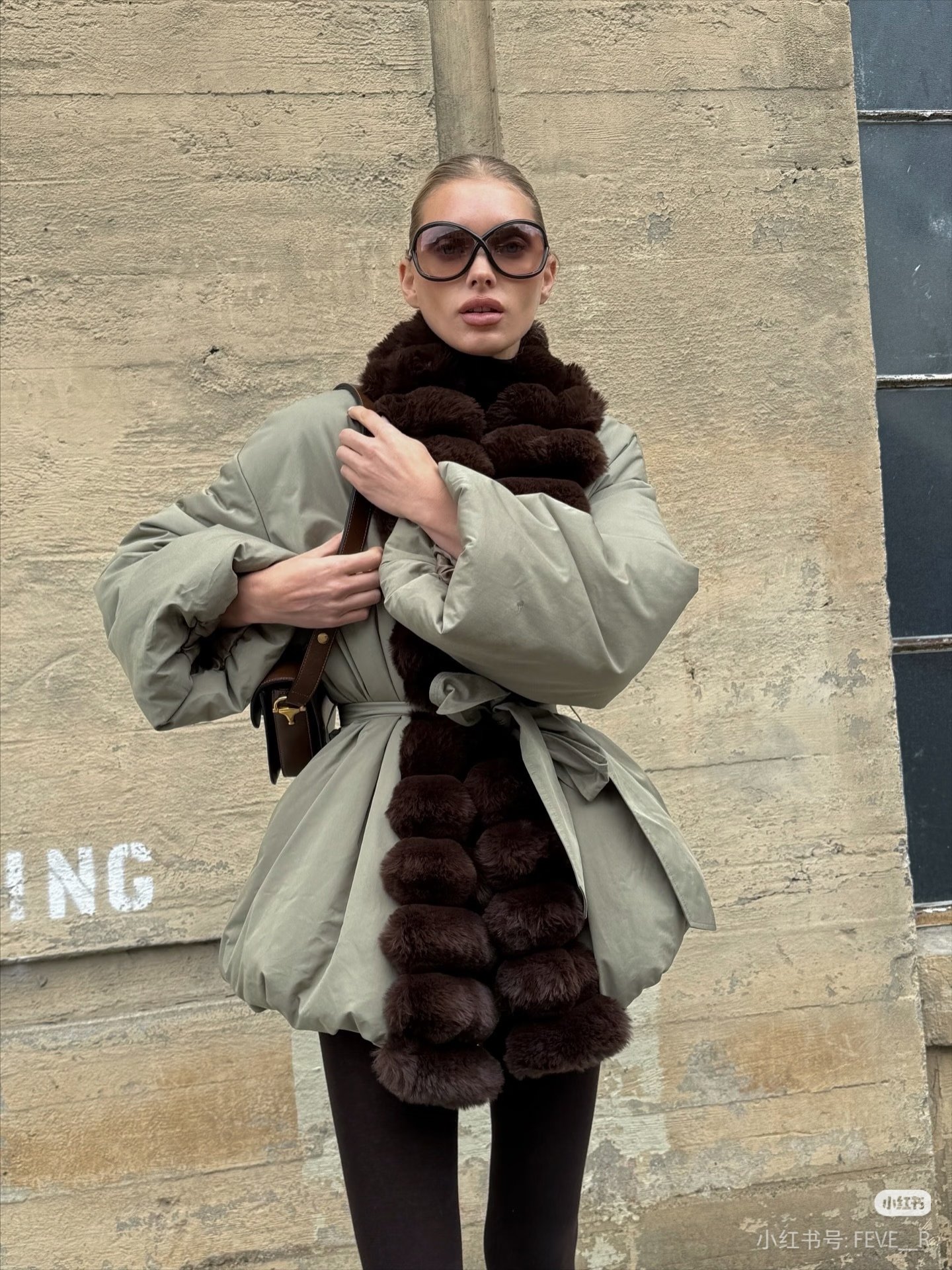 ❤️定制毛领系腰夹棉棉衣！棉 SML