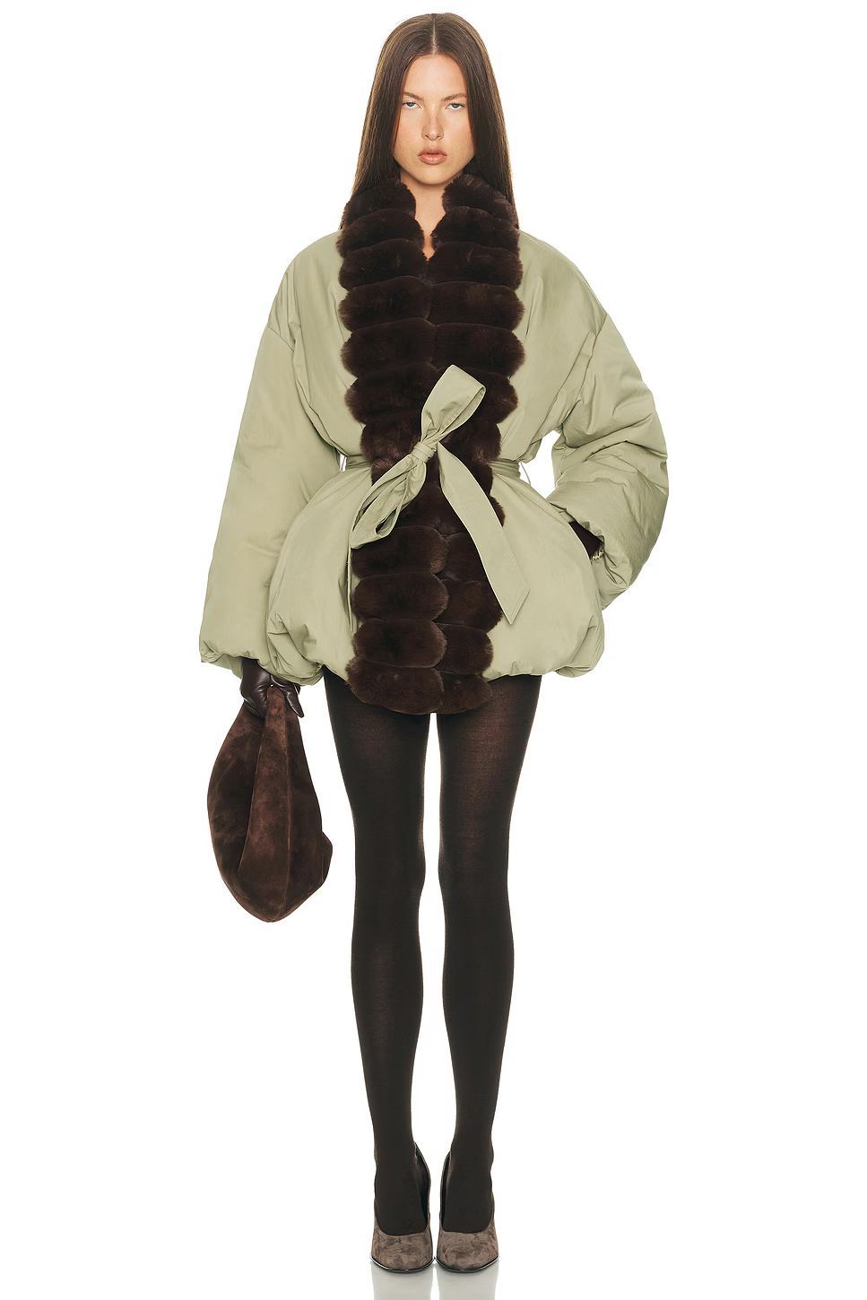 ❤️定制毛领系腰夹棉棉衣！棉 SML