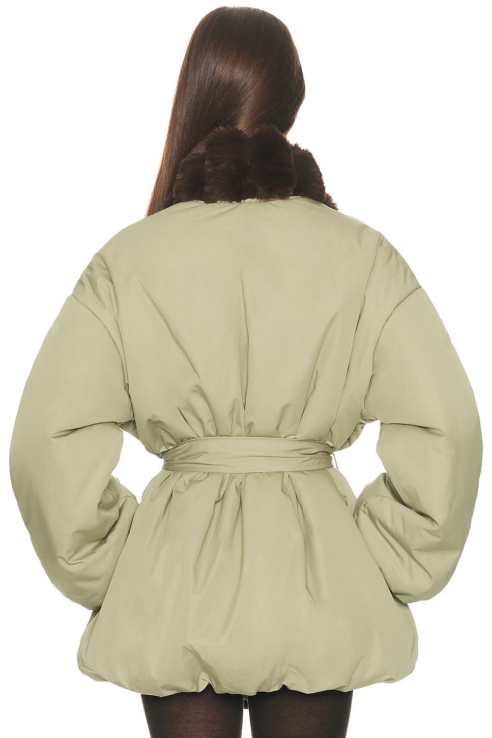 ❤️定制毛领系腰夹棉棉衣！棉 SML