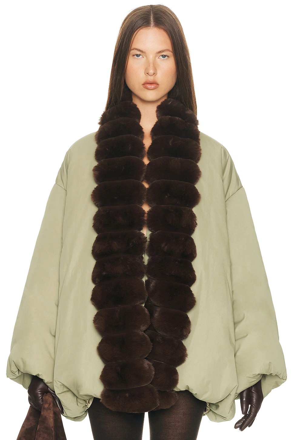 ❤️定制毛领系腰夹棉棉衣！棉 SML