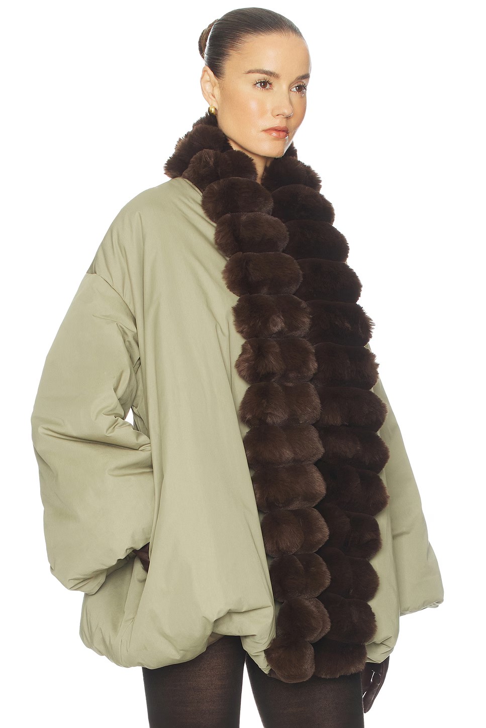 ❤️定制毛领系腰夹棉棉衣！棉 SML