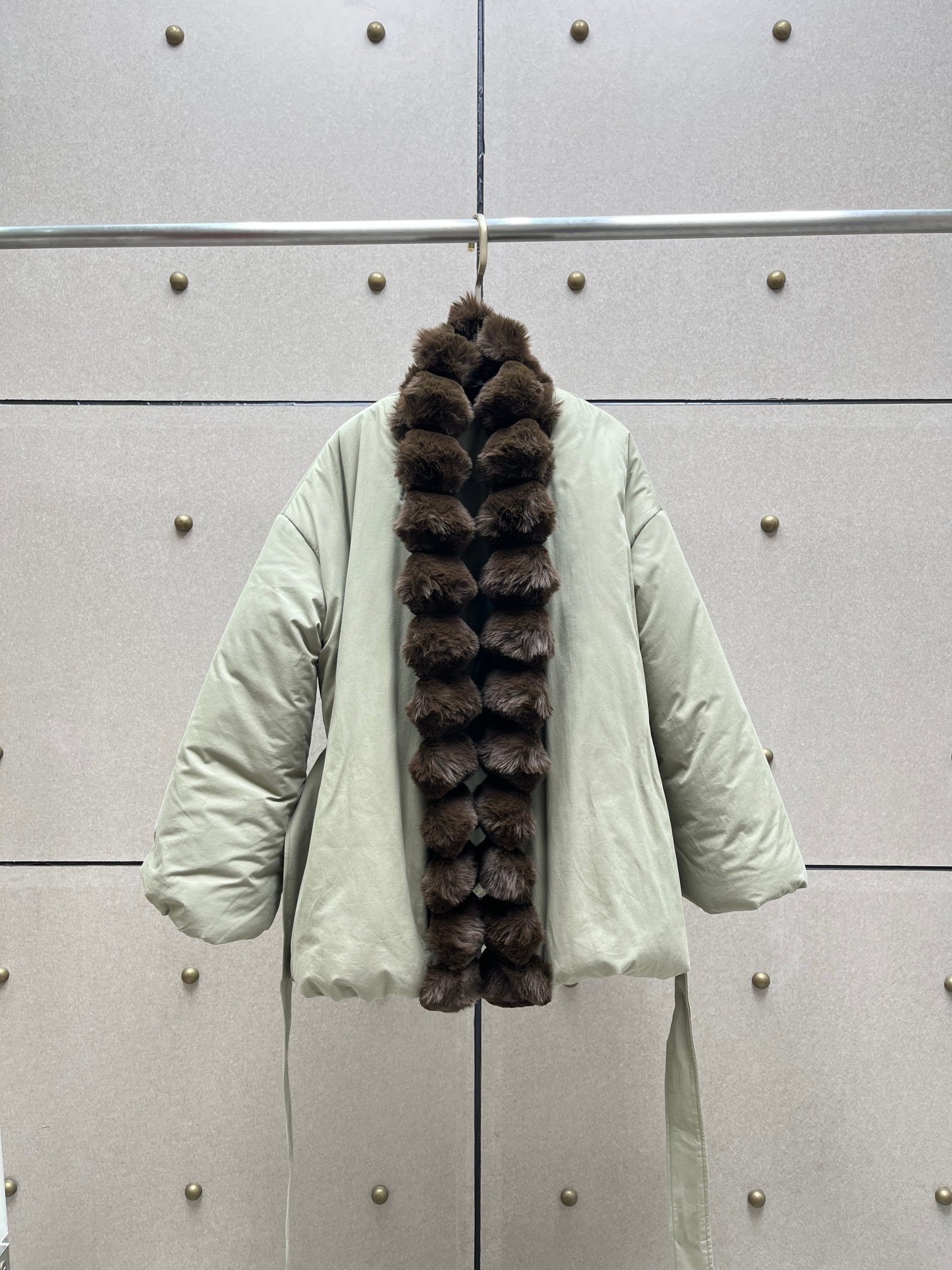 ❤️定制毛领系腰夹棉棉衣！棉 SML