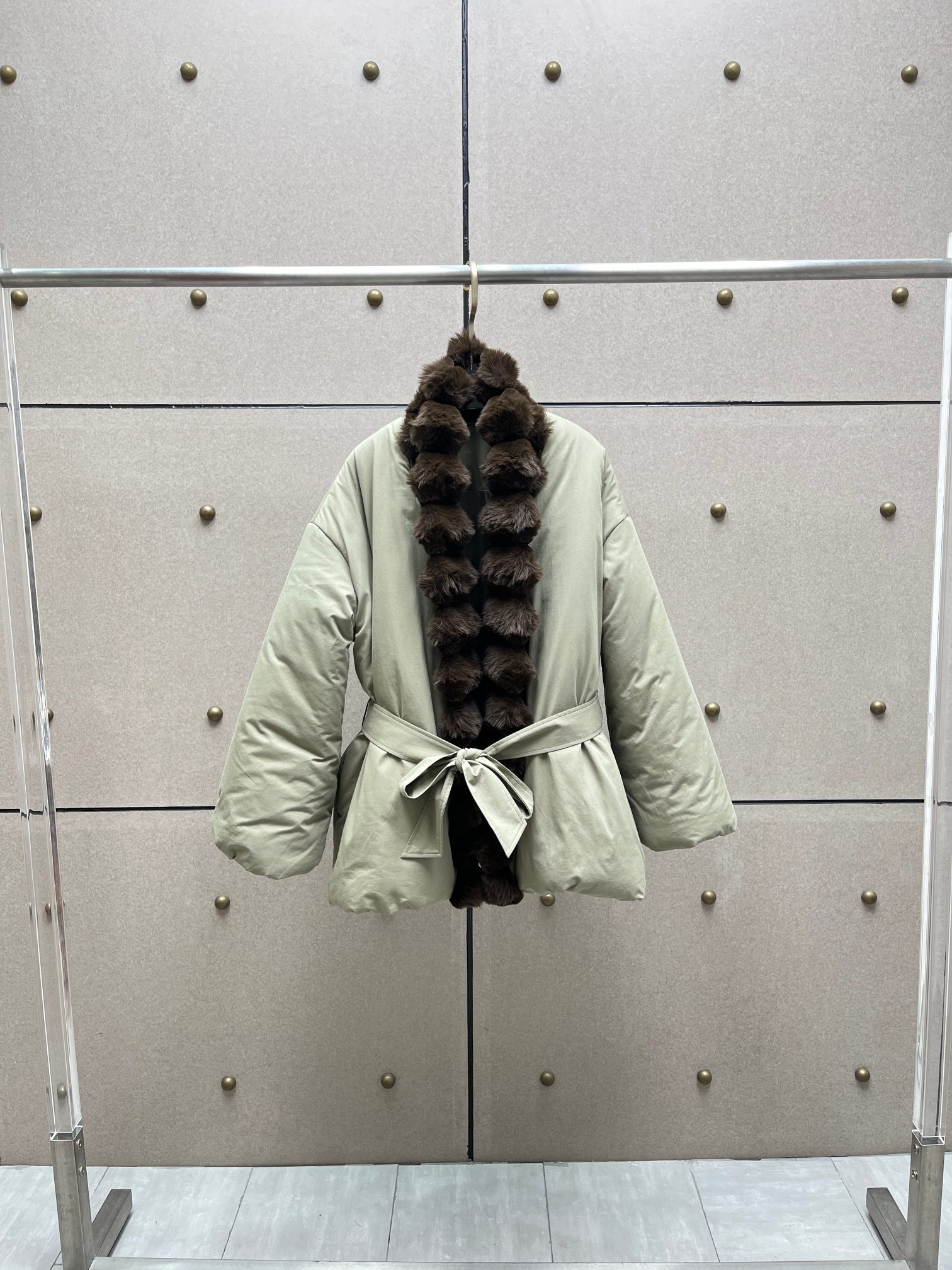 ❤️定制毛领系腰夹棉棉衣！棉 SML