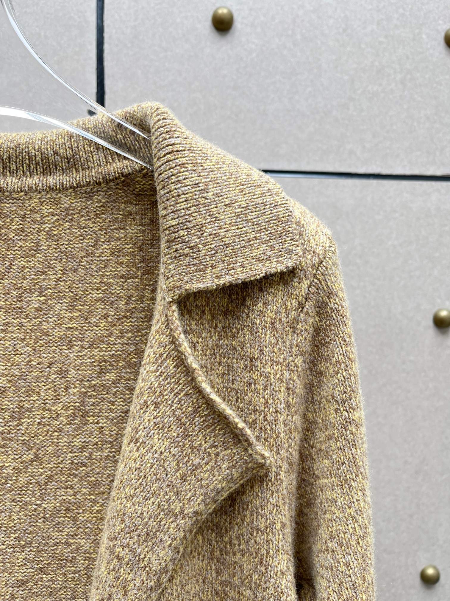 ❤️定制纱线针织翻领长外套！100％羊毛 SML