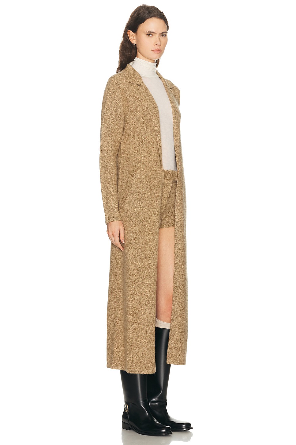 ❤️定制纱线针织翻领长外套！100％羊毛 SML