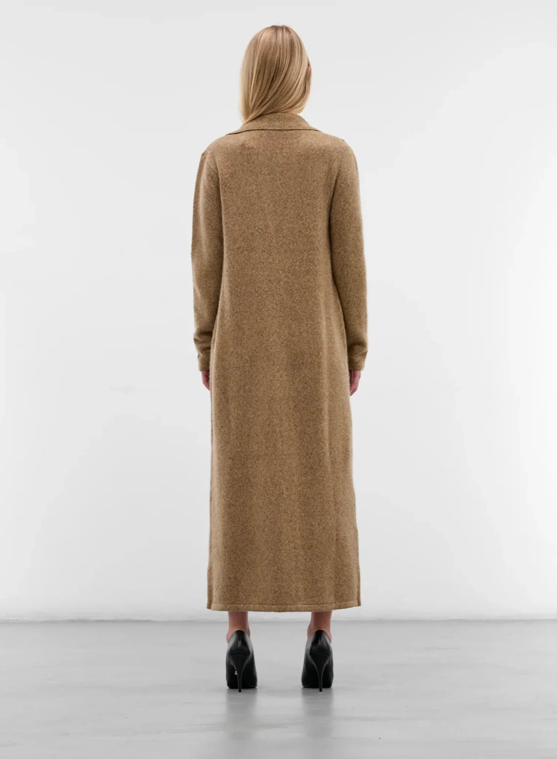 ❤️定制纱线针织翻领长外套！100％羊毛 SML