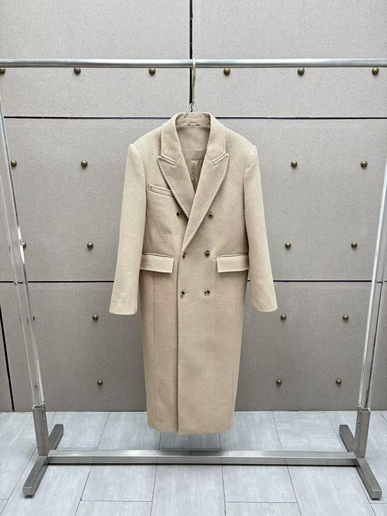 NO:708036,Long double-breasted wool coat with dust bag!  Customized fabric wool blend SML,,19860909配防尘袋双排扣廓形长款羊毛大衣！定制面料 羊毛混纺 SML,,,Women's clothing