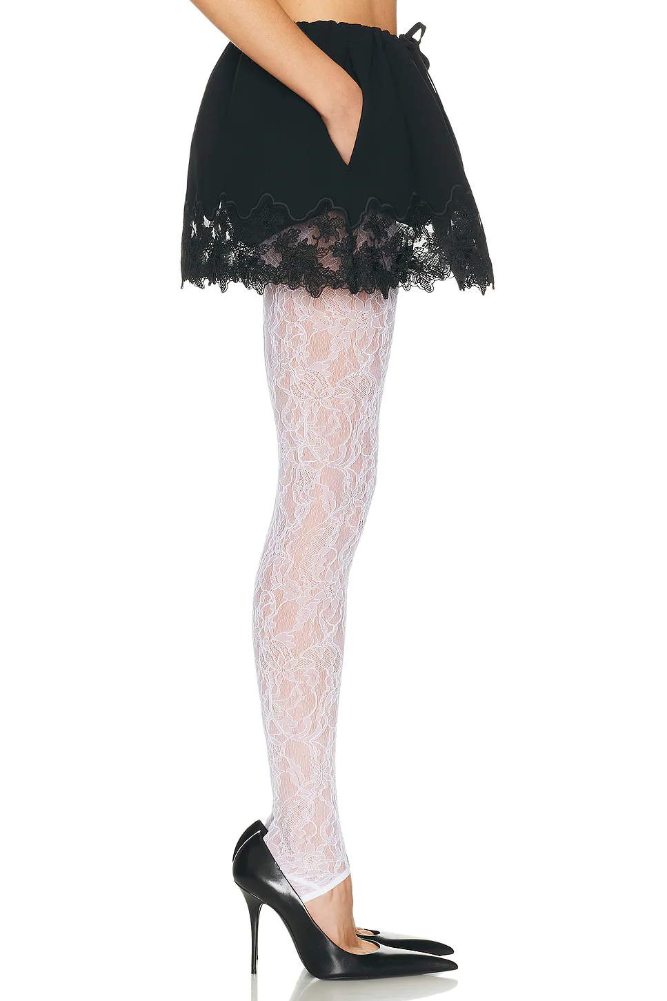 ❤️刺绣蕾丝镂空短裤两件套！SML