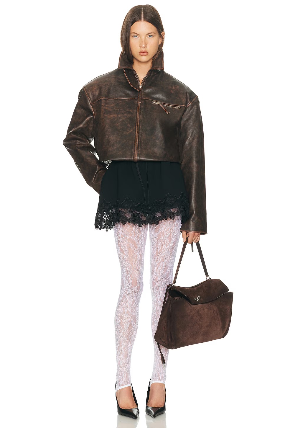 ❤️刺绣蕾丝镂空短裤两件套！SML