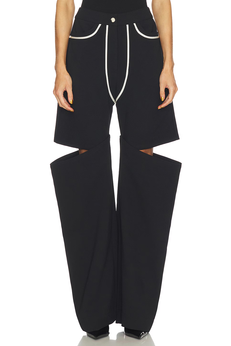 NO:731036,Contrast color white trousers!  Cotton SML,,19860909撞色白边长裤！棉 SML,,,Women's clothing