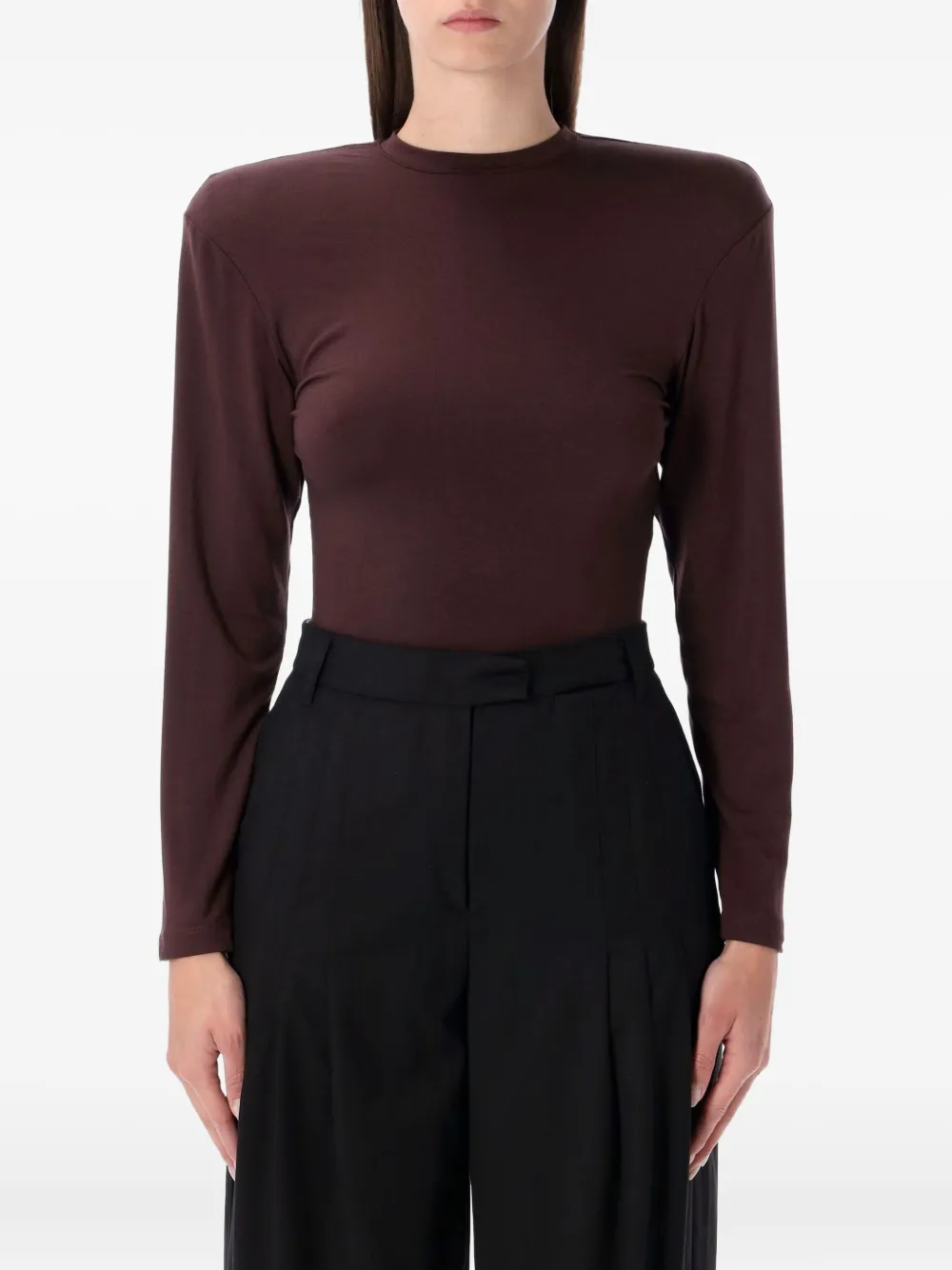 ❤️圆领垫肩刺绣连体衣！两色 SML