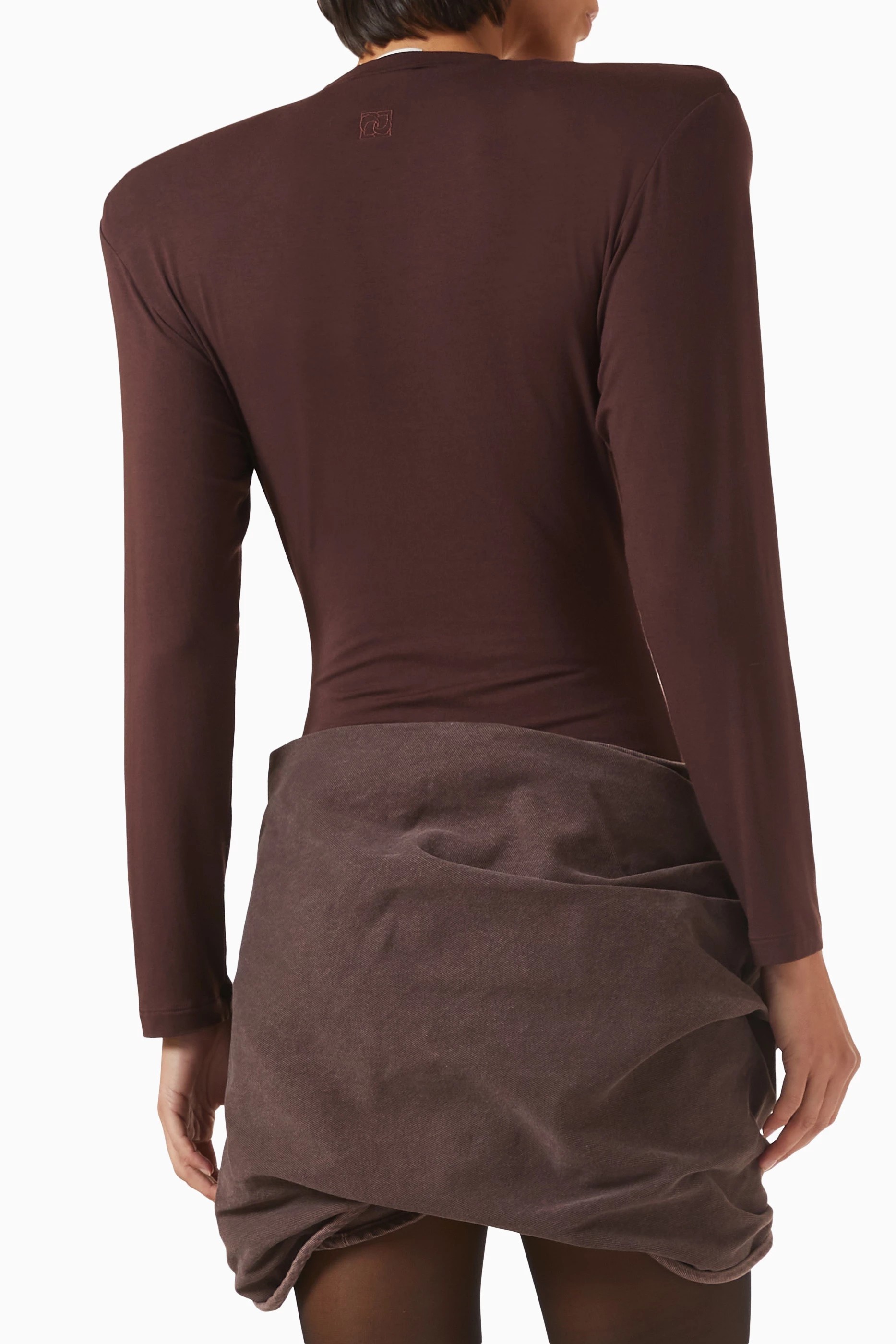 ❤️圆领垫肩刺绣连体衣！两色 SML