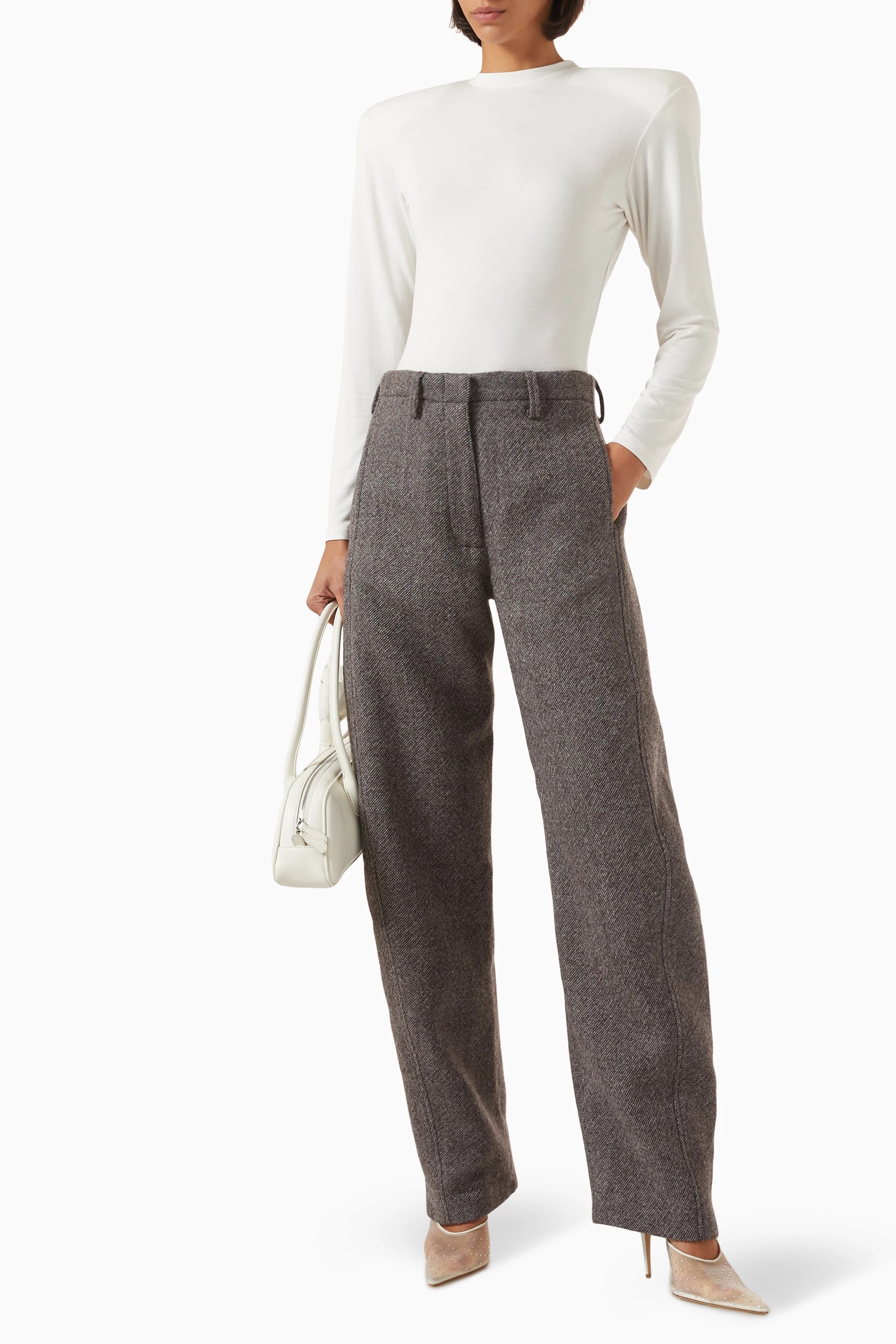 ❤️圆领垫肩刺绣连体衣！两色 SML